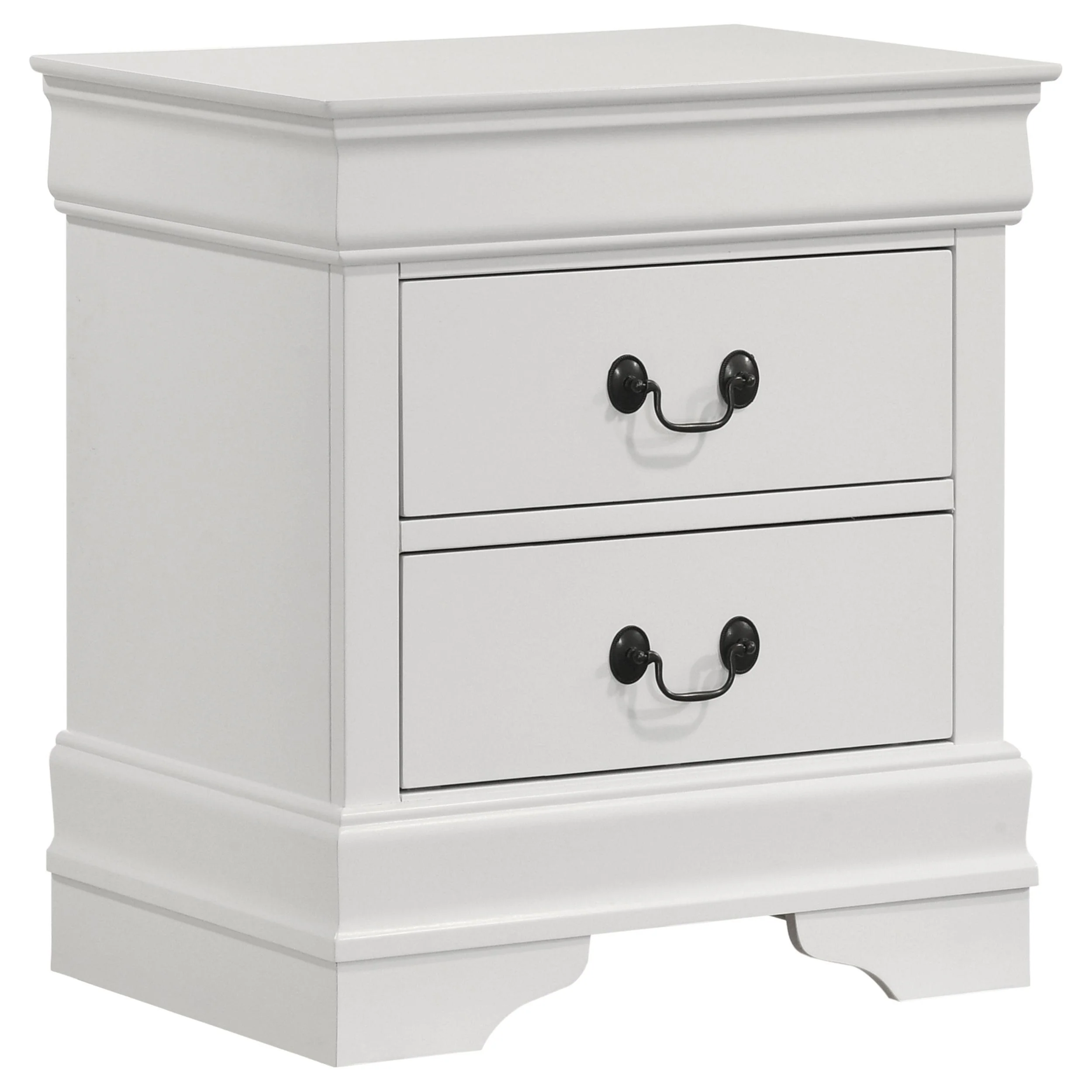 Coaster Furniture Louis Philippe 202442 2-Drawer Nightstand Bedside Table - White - Image 1