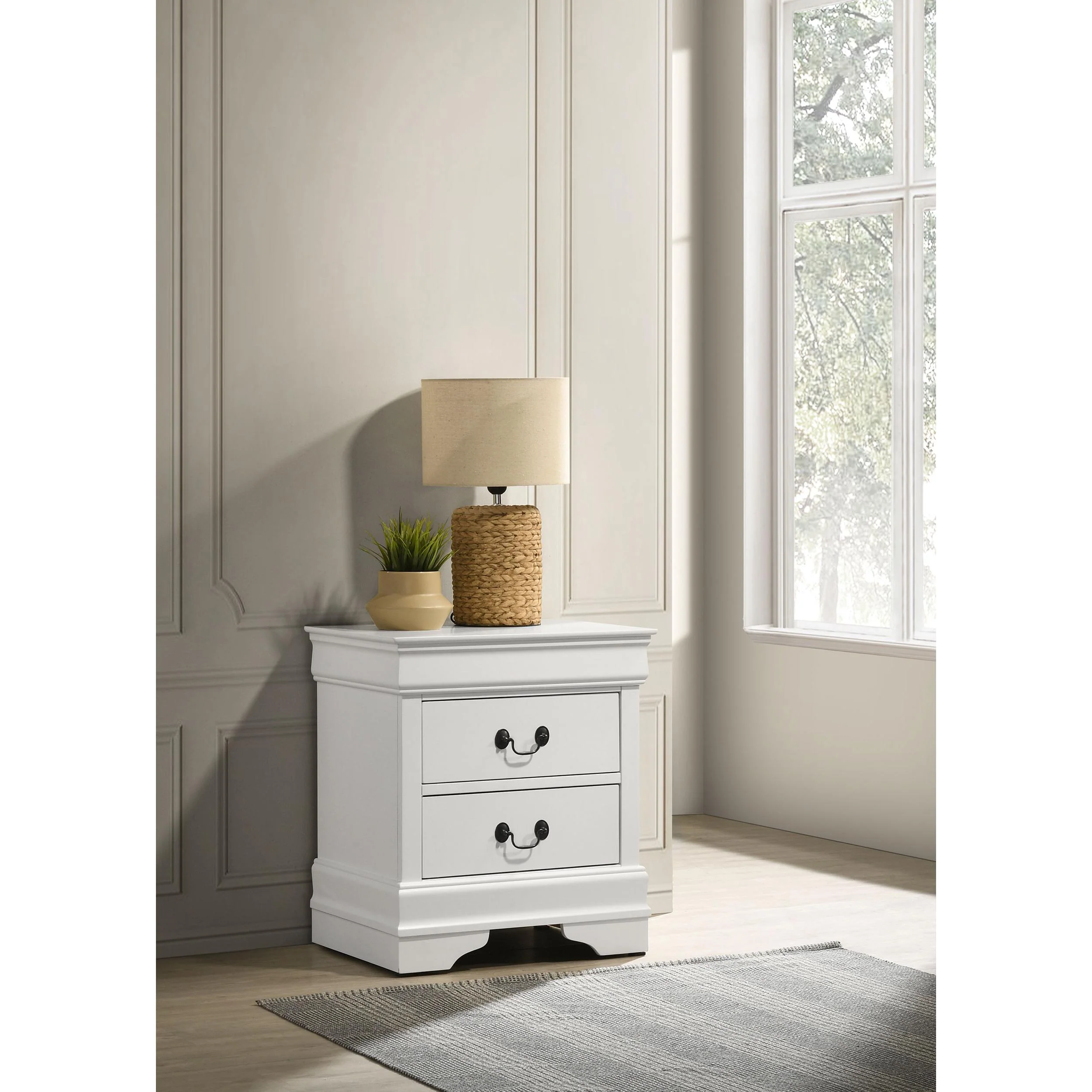 Coaster Furniture Louis Philippe 202442 2-Drawer Nightstand Bedside Table - White - Image 2