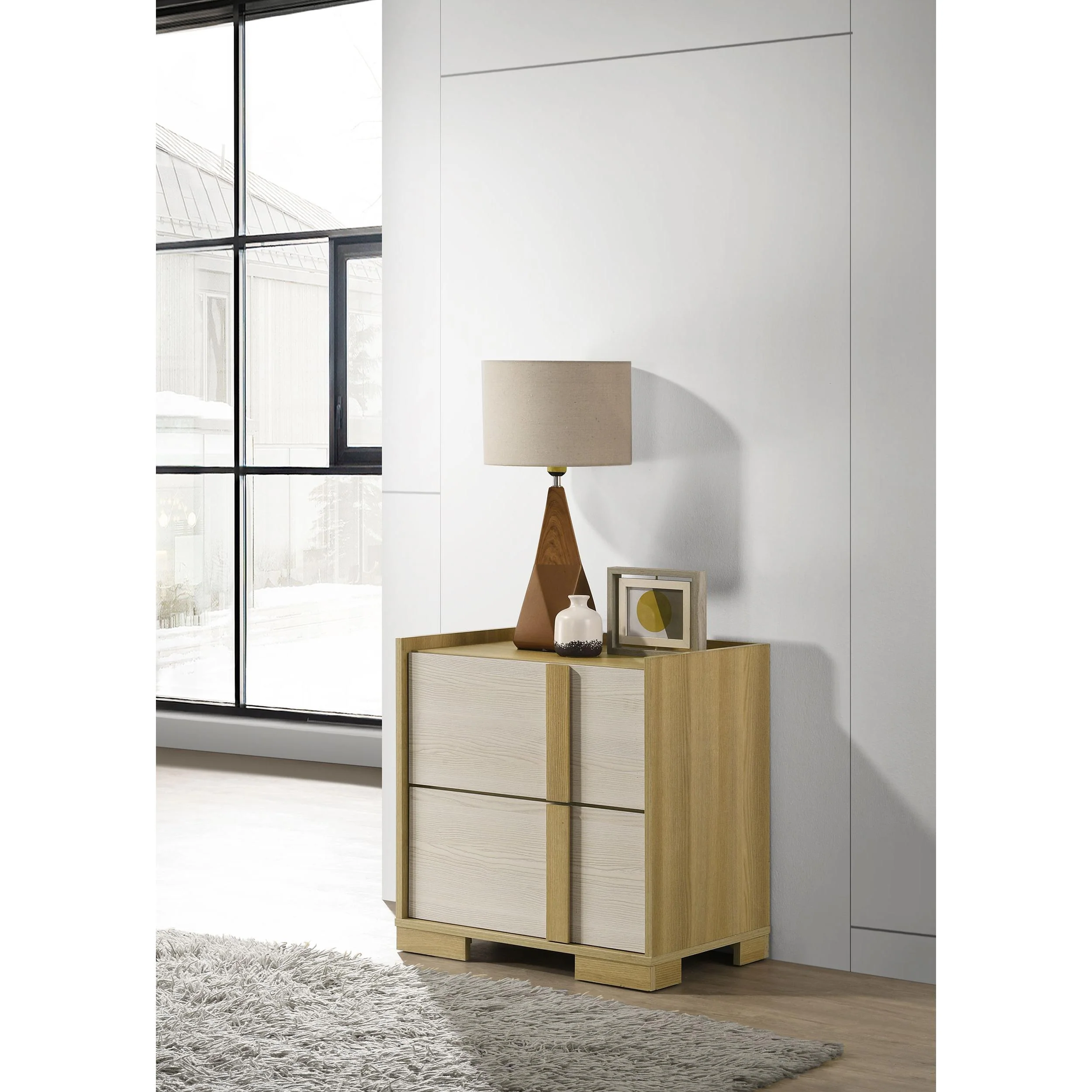 Coaster Furniture Hyland 215652 2-Drawer Nightstand Bedside Table - Natural - Image 2