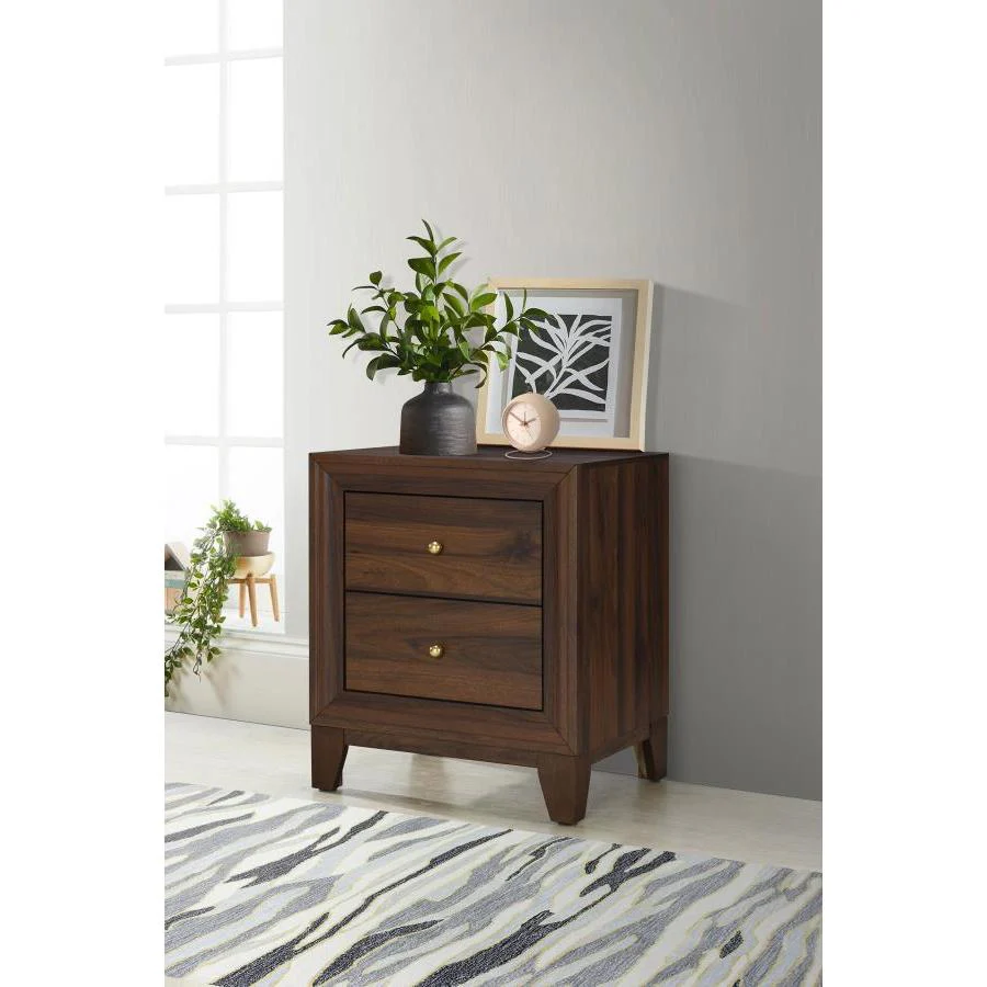Coaster Furniture Welsley 223442 2-Drawer Nightstand Bedside Table - Walnut - Image 2
