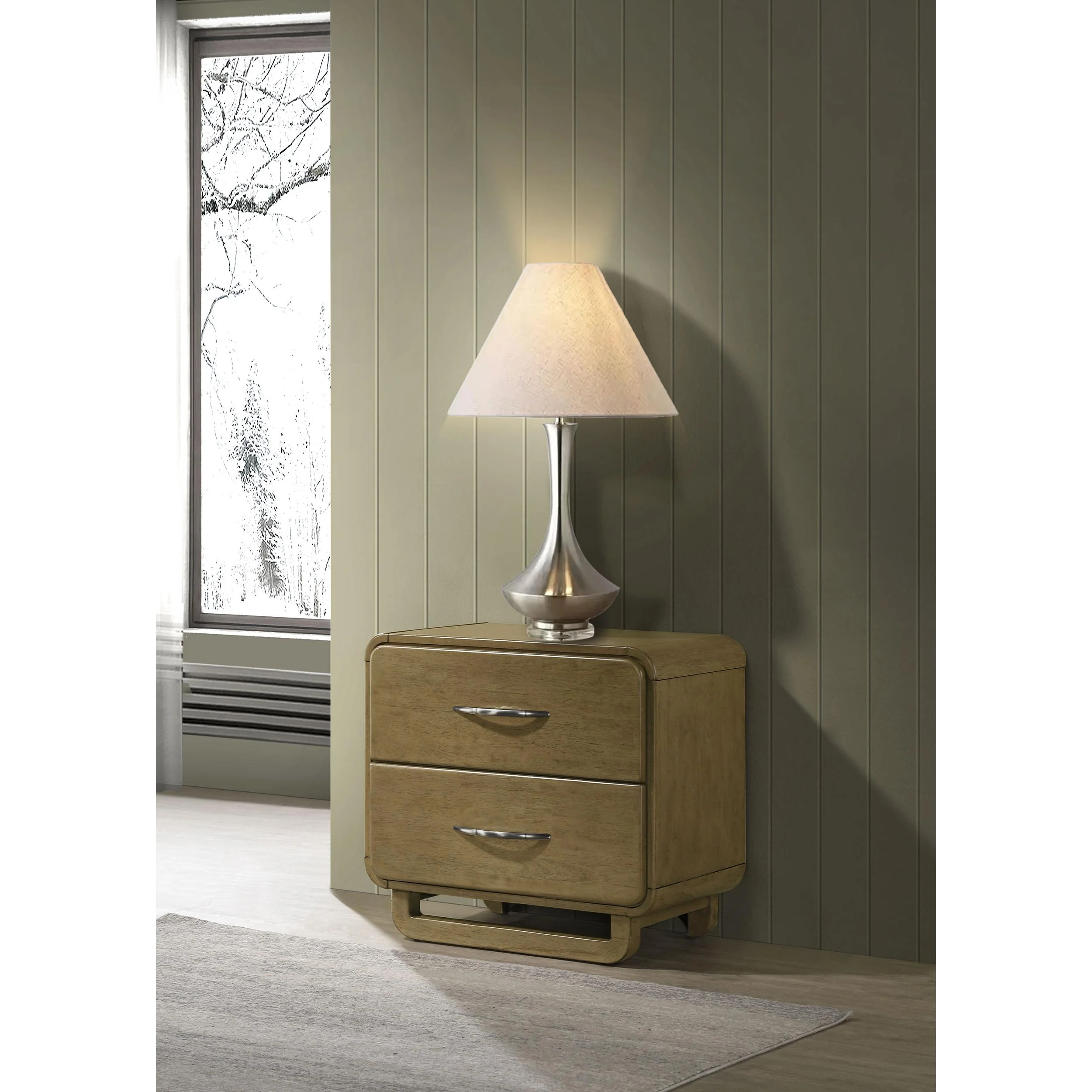 Coaster Furniture Amsbury 224272 2-Drawer Nightstand Bedside Table - Nutmeg - Image 2