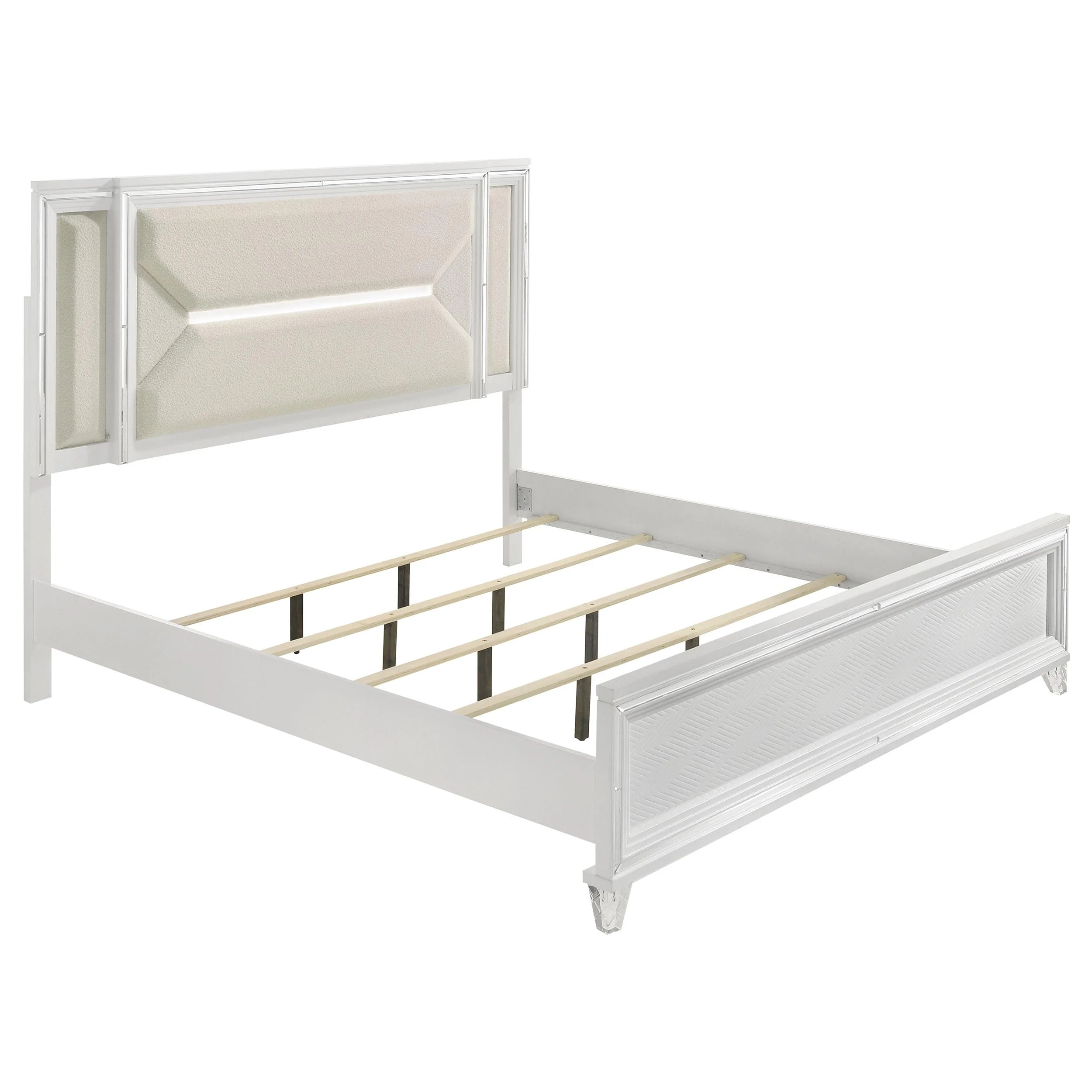 Coaster Furniture Marmore 224961Q 64-inch Queen Panel Bed LED Headboard - White - Image 3