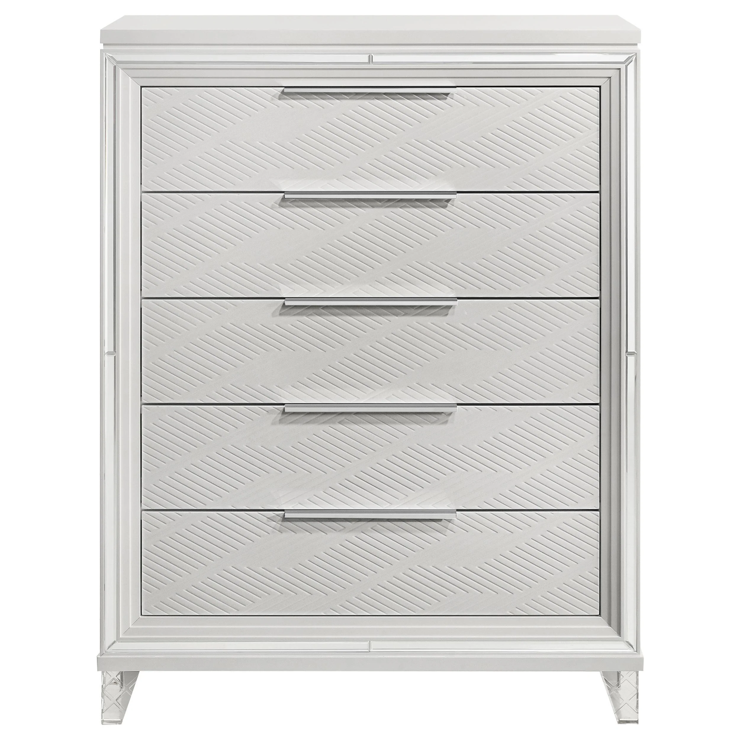 Coaster Furniture Marmore 224965 5-Drawer Bedroom Chest of Drawers - White - Image 3