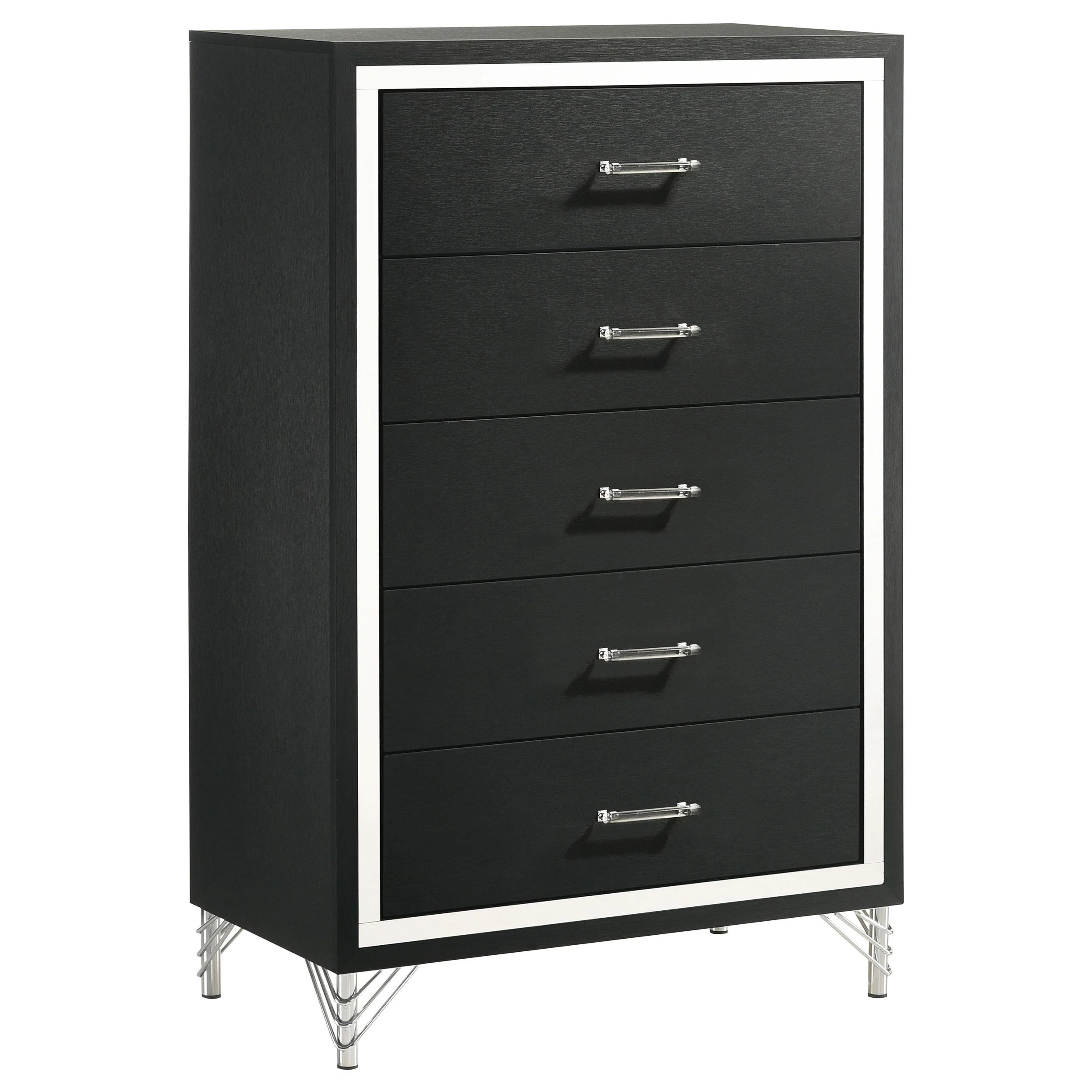 Coaster Furniture Lucia 224995 5-Drawer Bedroom Chest of Drawers - Black - Image 1
