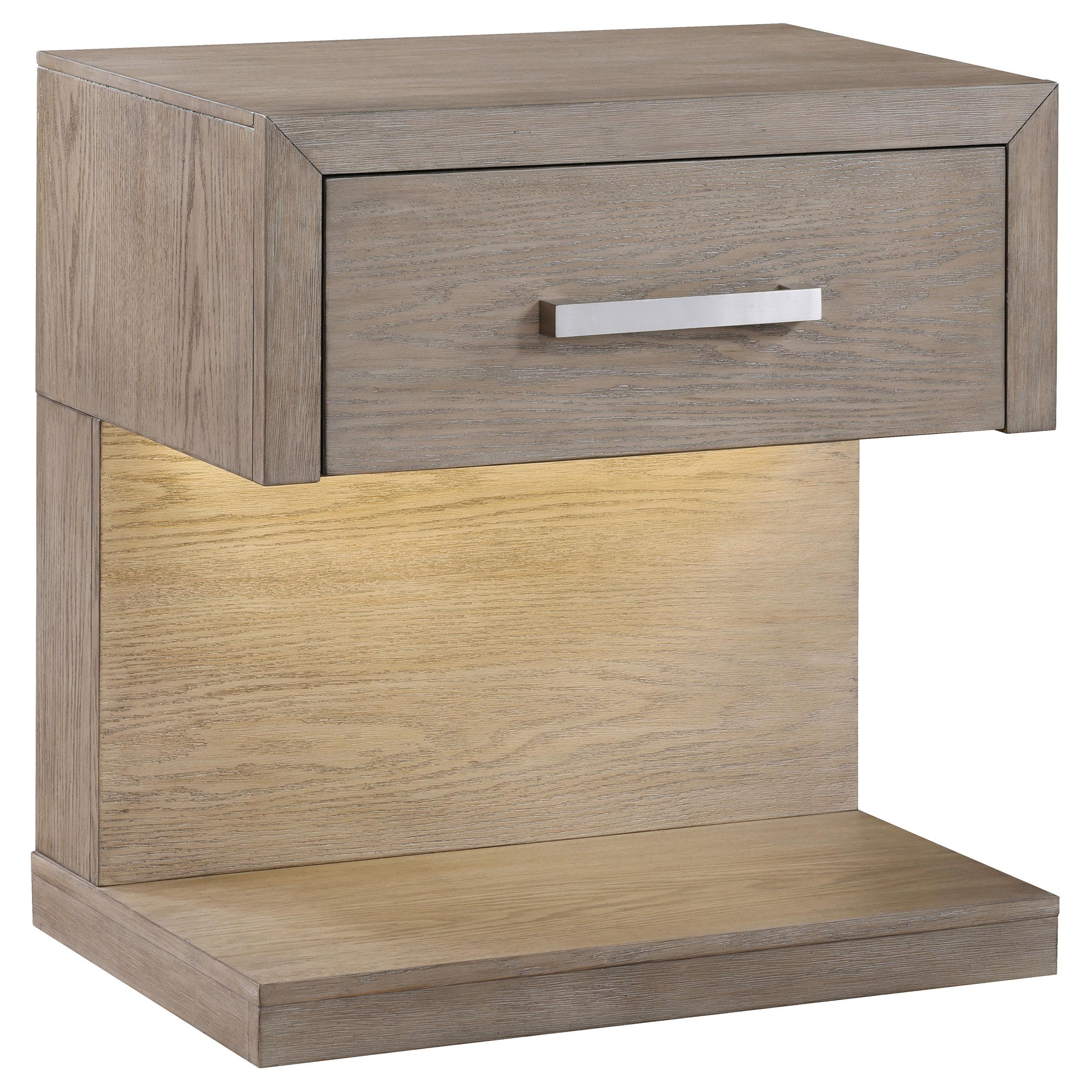 Coaster Furniture Kenora 224852 1-Drawer Nightstand Bedside Table - Barley Brown - Image 1