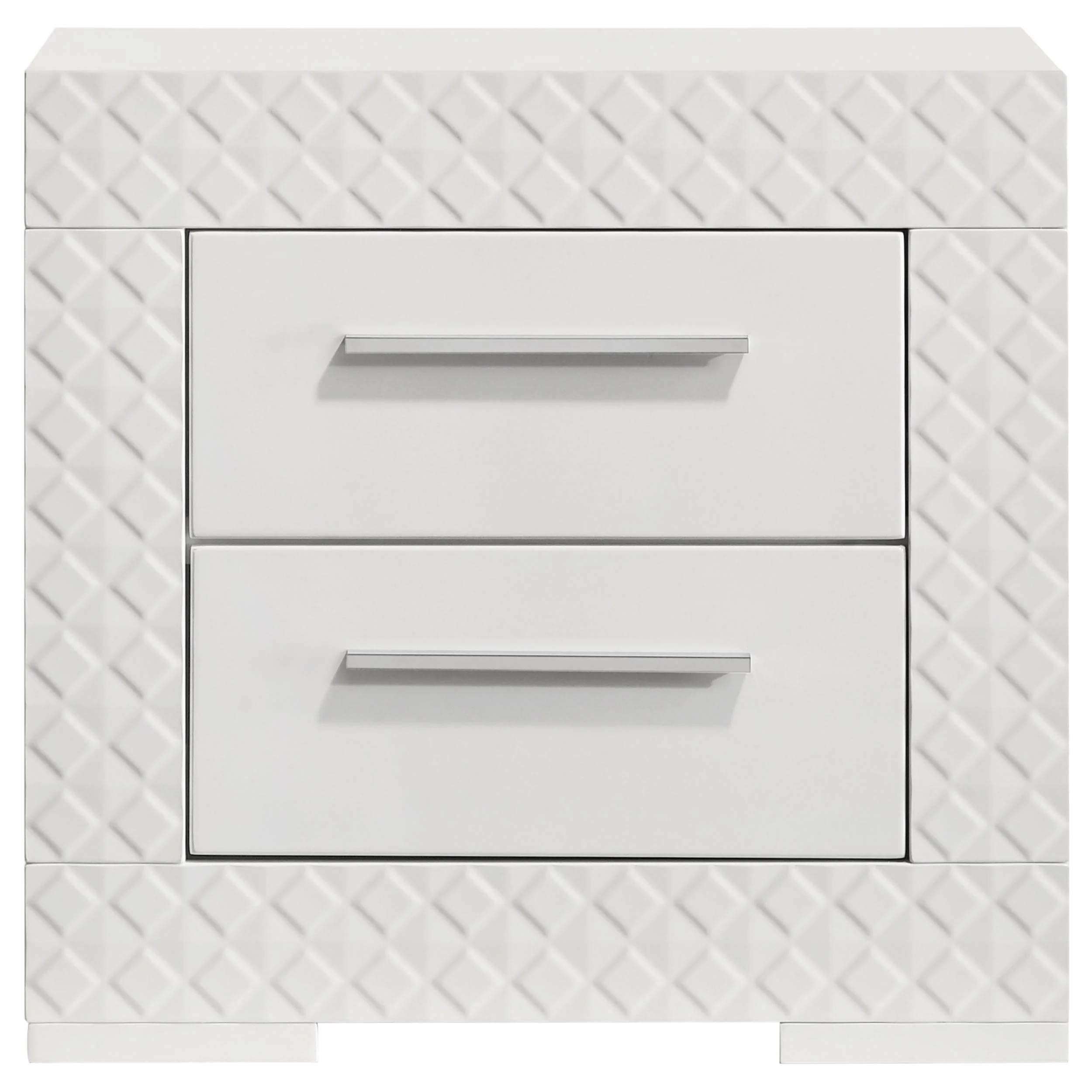 Coaster Furniture Ives 224942 2-Drawer Nightstand Bedside Table - White High Gloss - Image 3