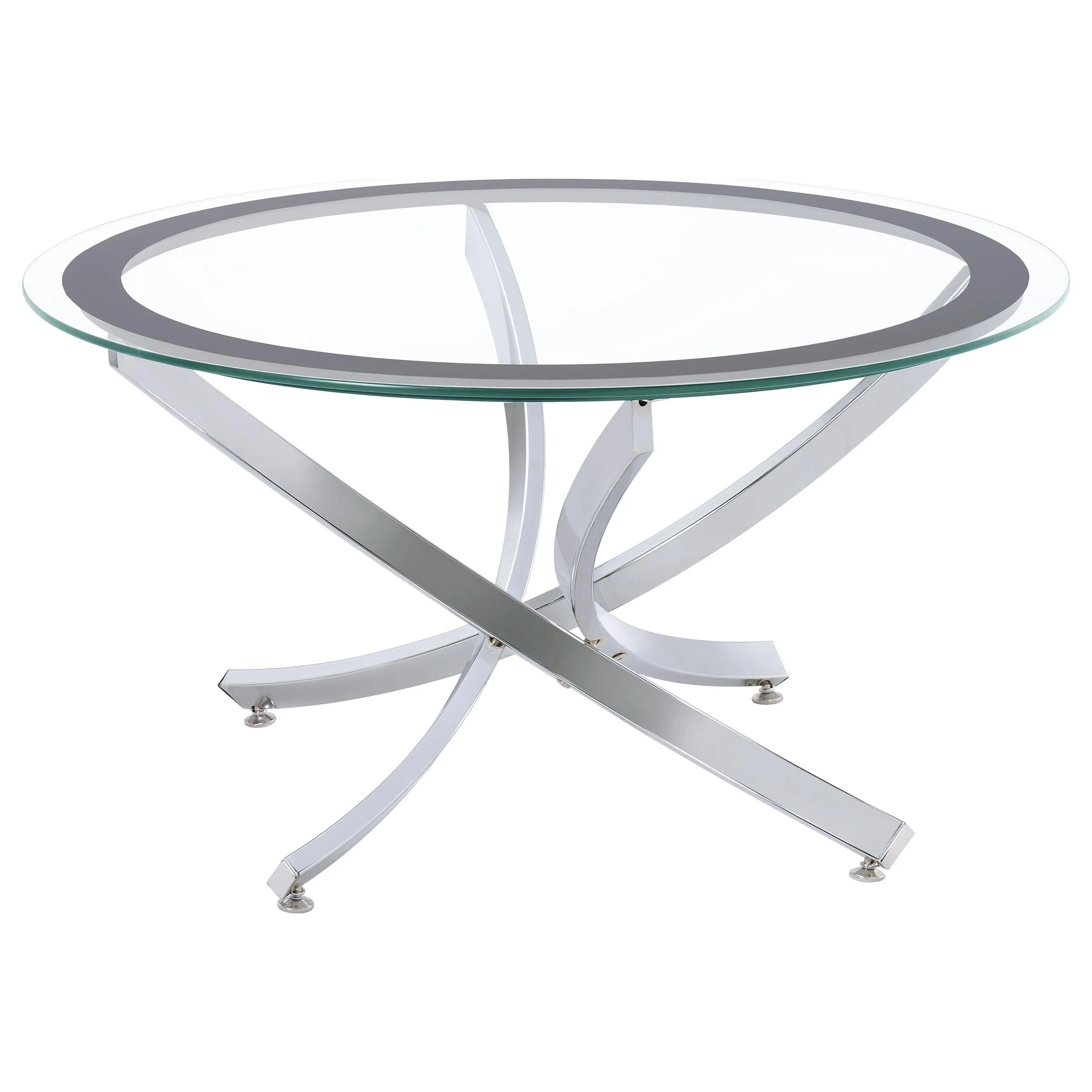 Coaster Furniture Brooke 702588-S2 2-piece Round Glass Top Coffee Table Set - Chrome - Image 3