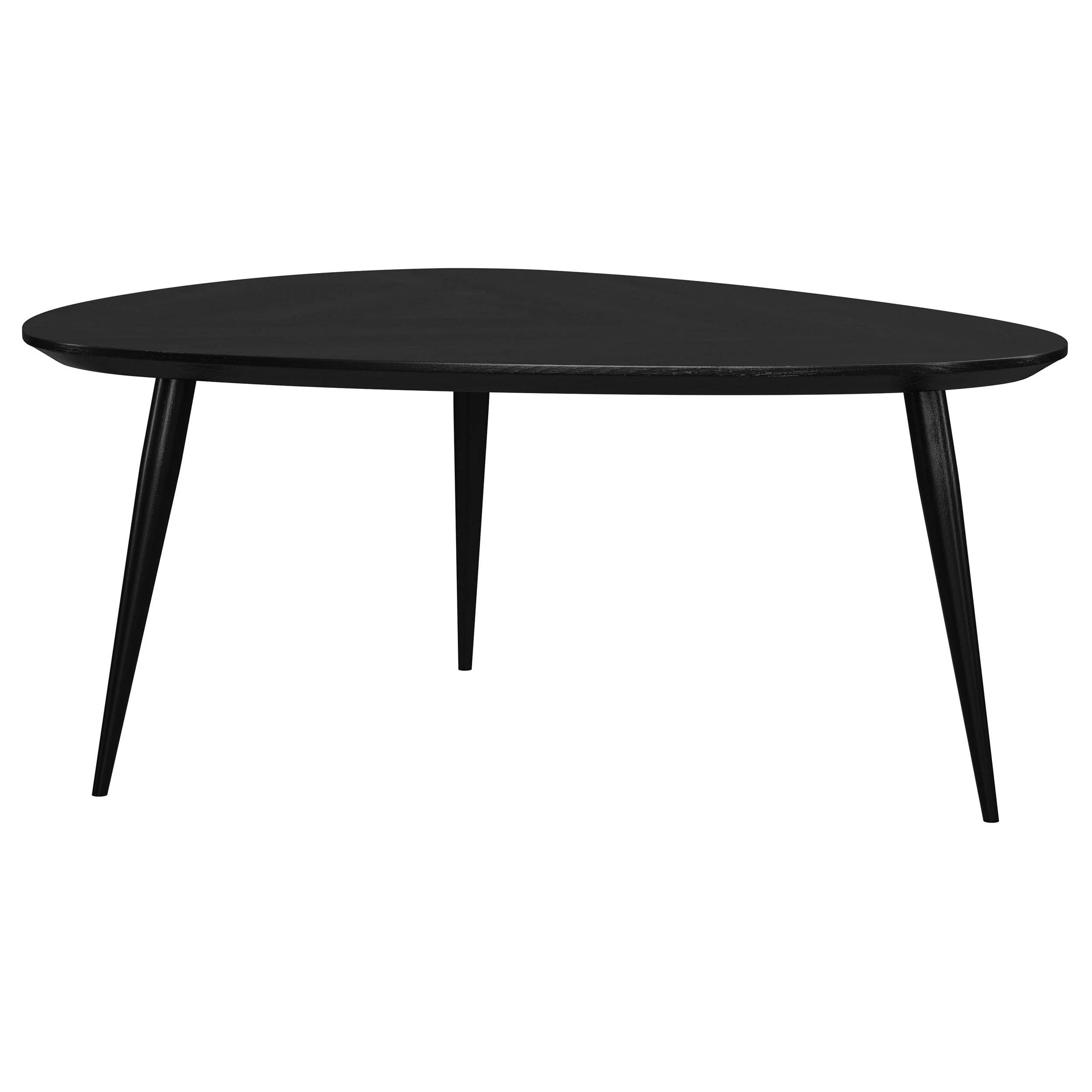 Coaster Furniture Odessa 707918 Triangular Solid Wood Coffee Table - Black - Image 1