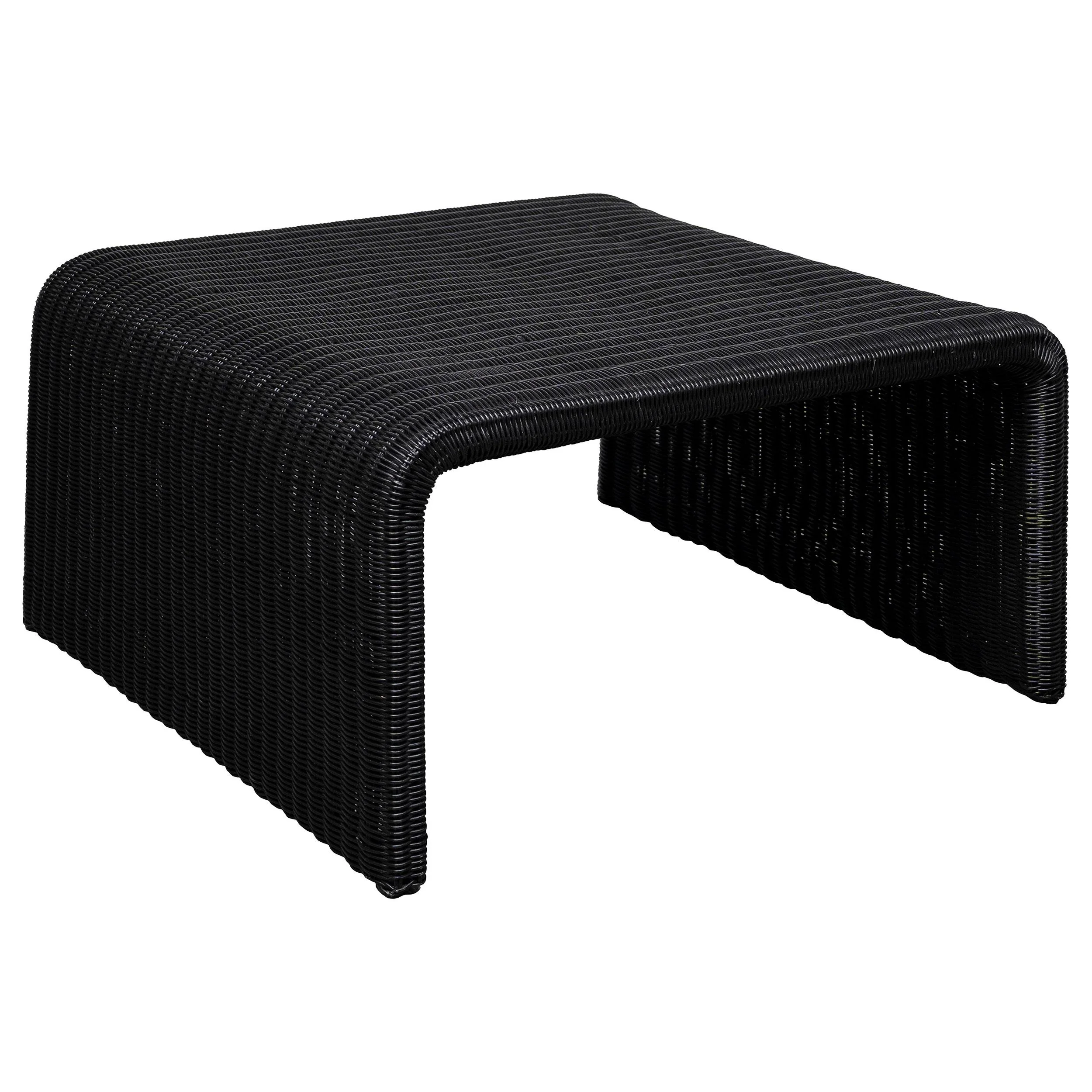 Coaster Furniture Cahya 708518 Woven Rattan Square Coffee Table – Black