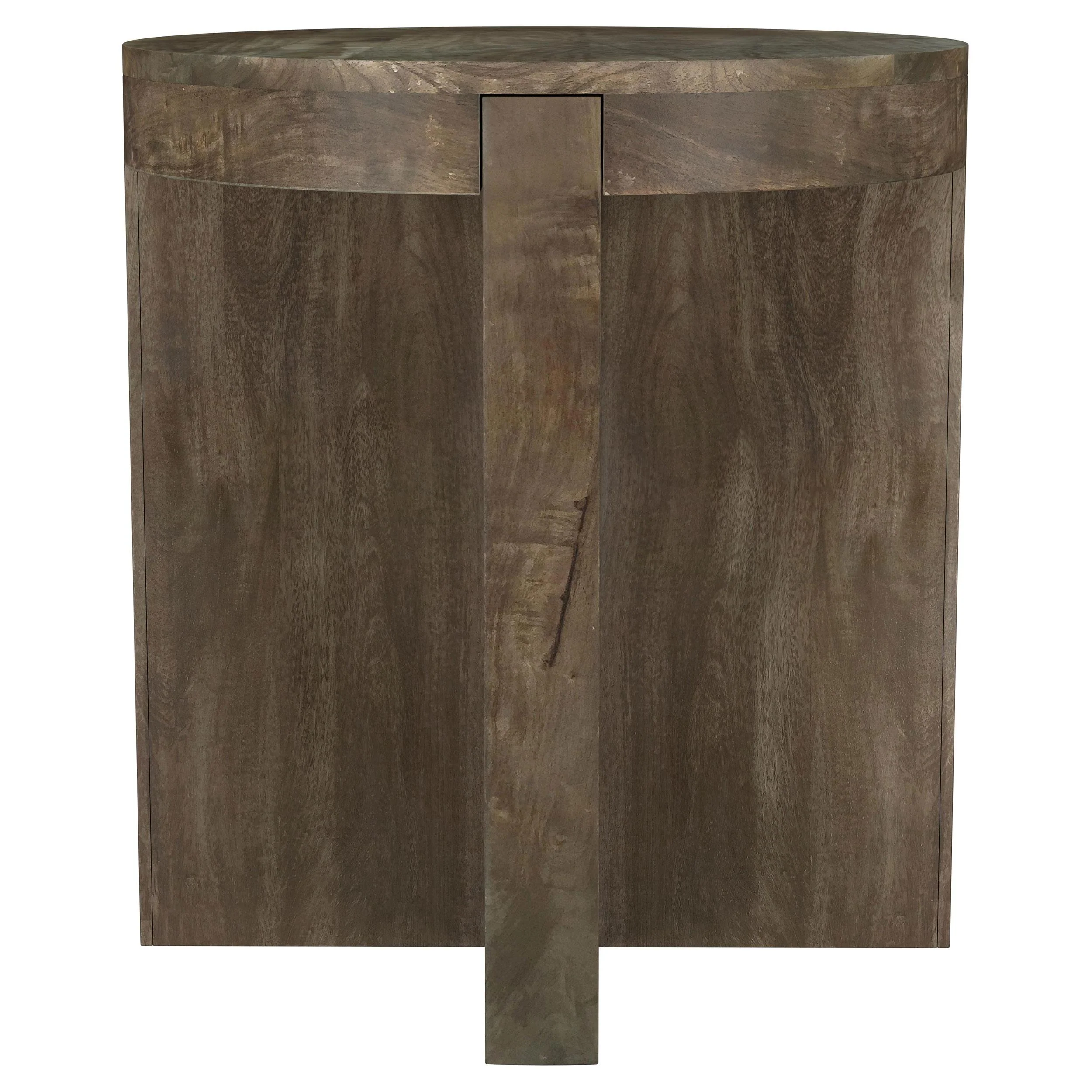 Coaster Furniture Kinkaid 710137 Round Solid Mango Wood End Table – Brown