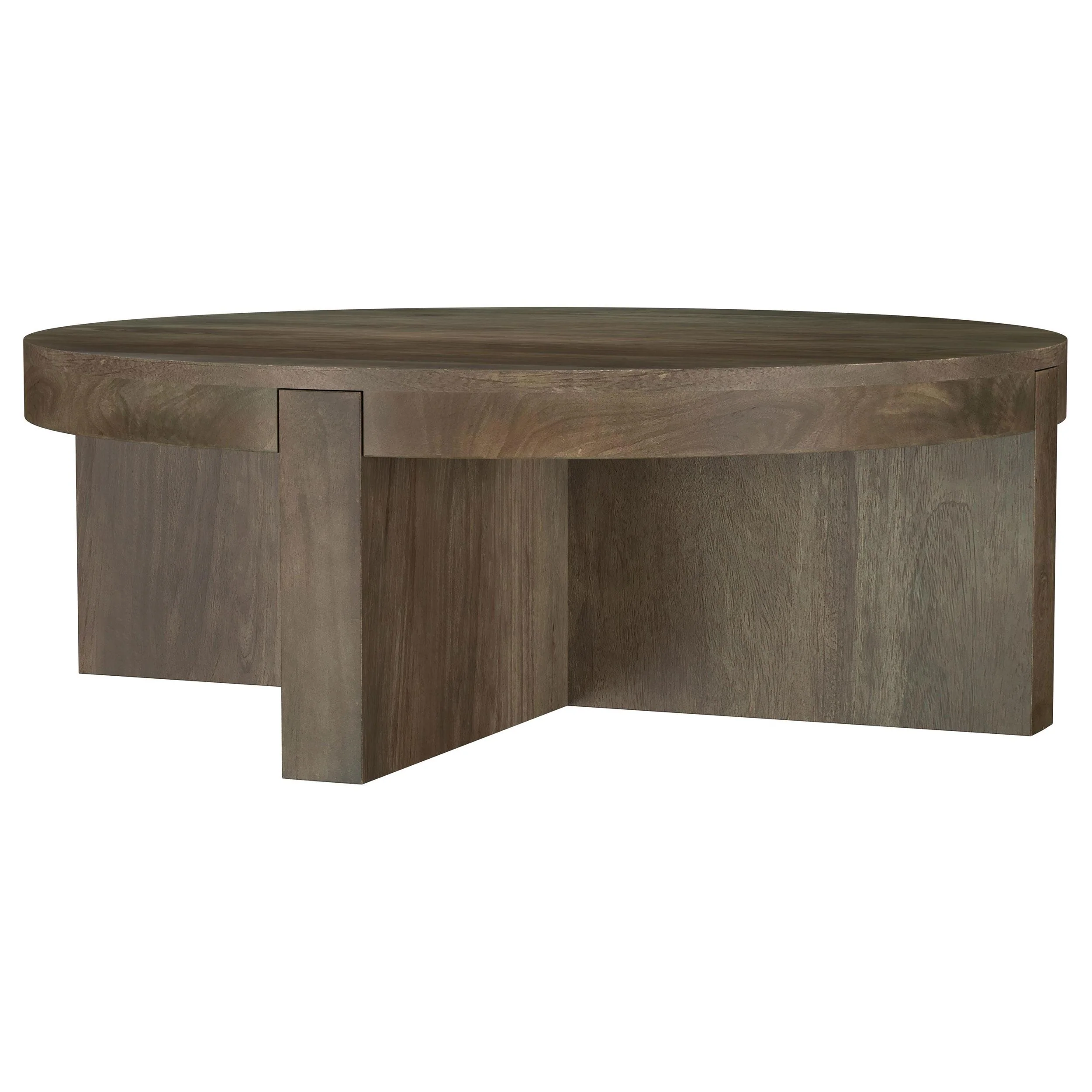 Coaster Furniture Kinkaid 710138 Round Solid Mango Wood Coffee Table - Brown - Image 3