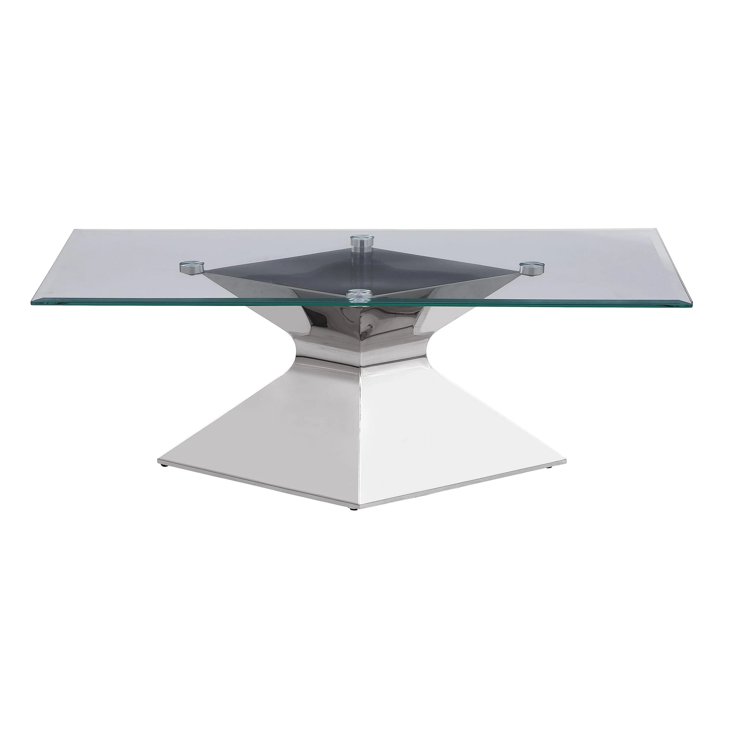 Coaster Furniture Jenny 710208 Glass Top Stainless Steel Coffee Table - Chrome - Image 3