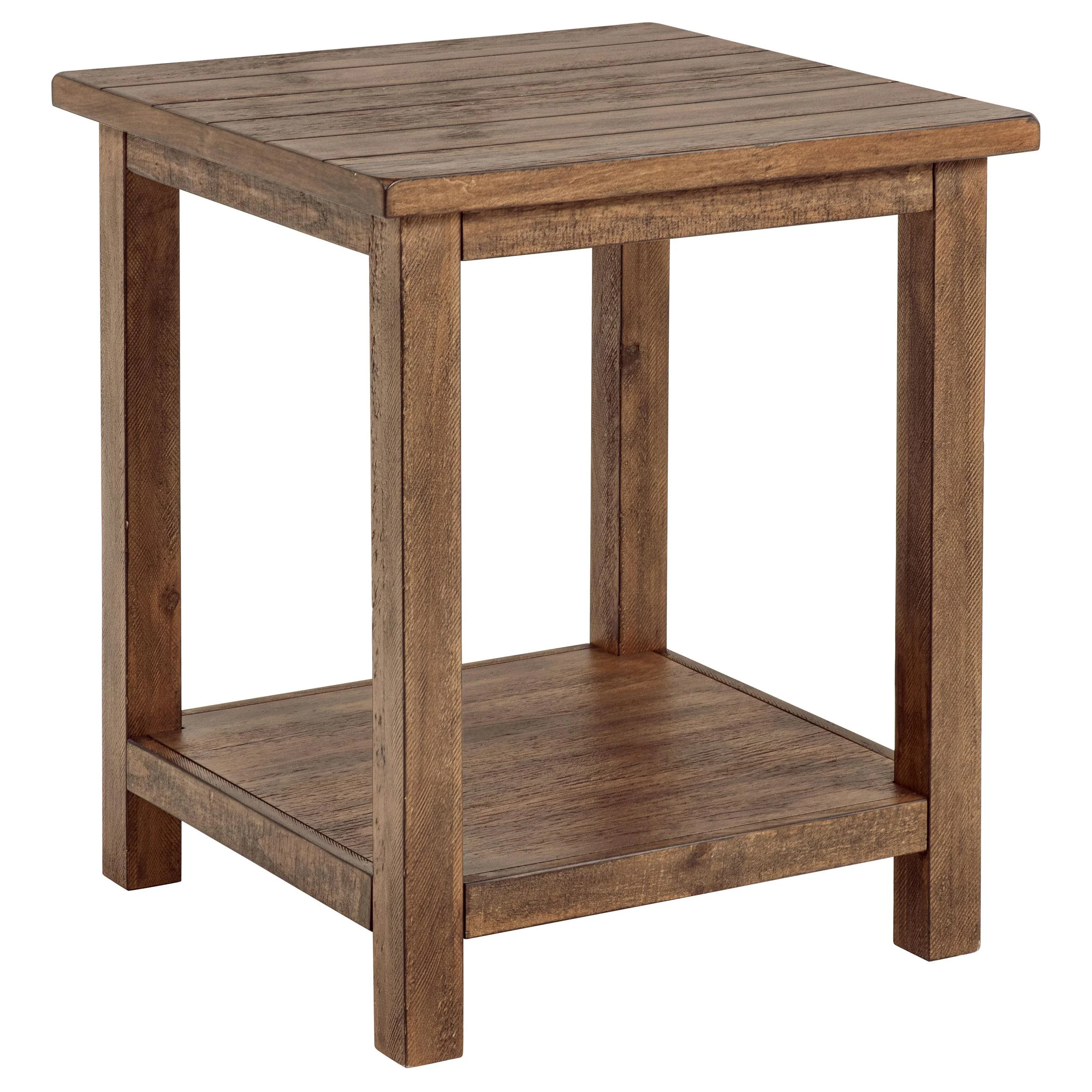 Coaster Furniture Payne 710546 Wood End Table with Shelf - Distressed Brown - Image 1