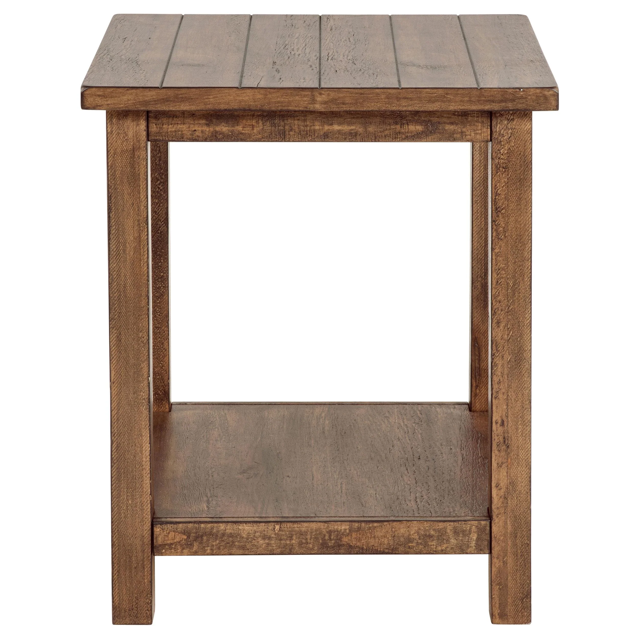 Coaster Furniture Payne 710546 Wood End Table with Shelf - Distressed Brown - Image 3