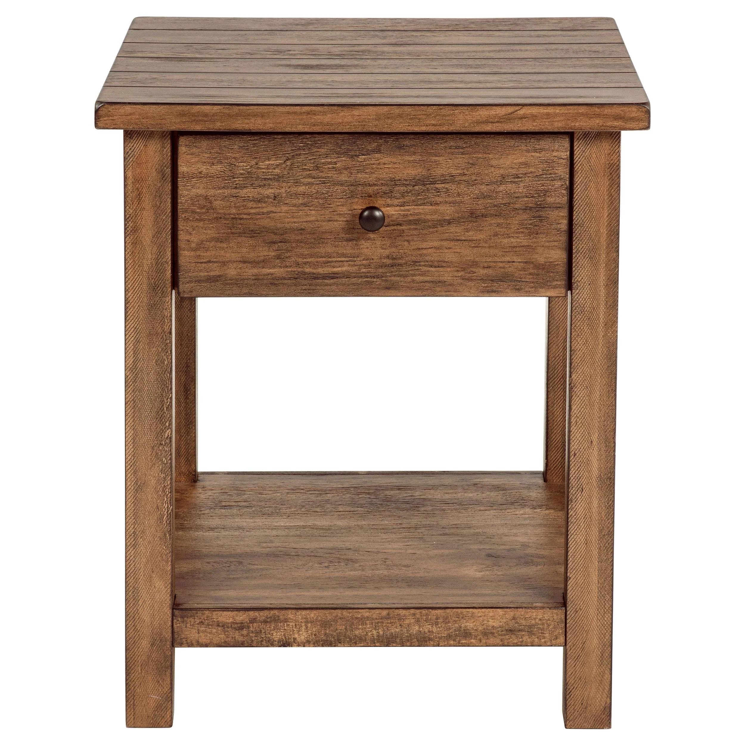 Coaster Furniture Payne 710547 1-Drawer Wood End Table with Shelf - Distressed Brown - Image 3