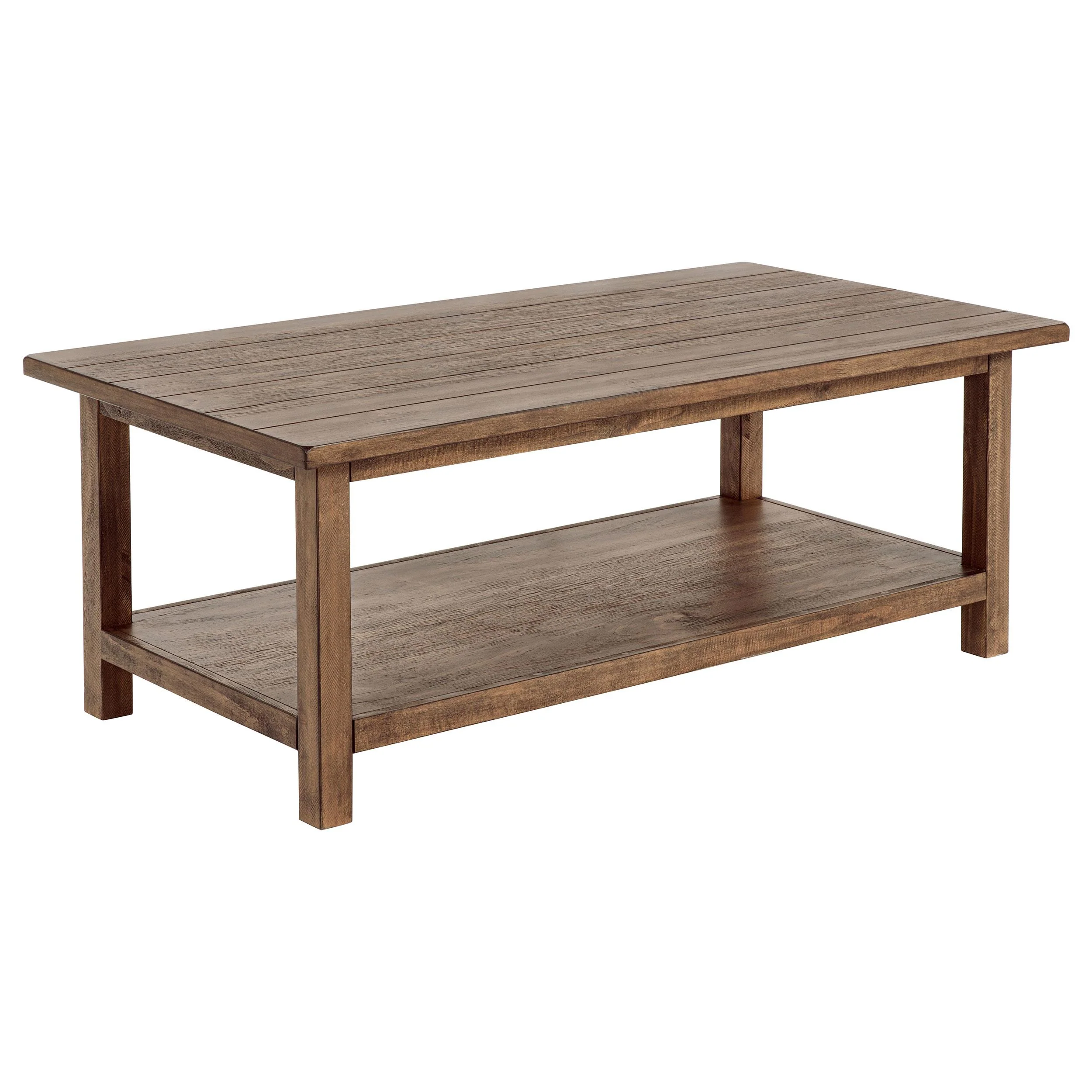 Coaster Furniture Payne 710548 Wood Coffee Table with Shelf - Distressed Brown - Image 1