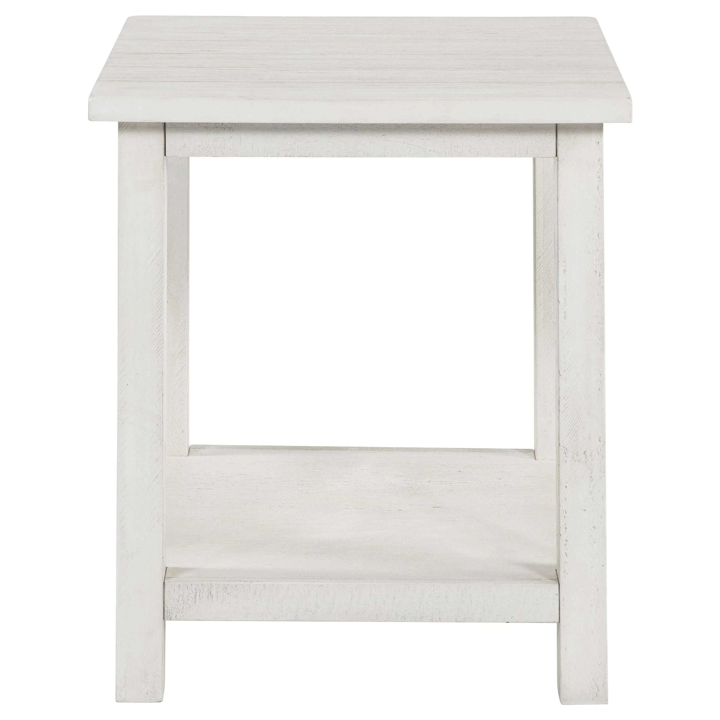 Coaster Furniture Payne 710556 Wood End Table with Shelf - Distressed White - Image 2
