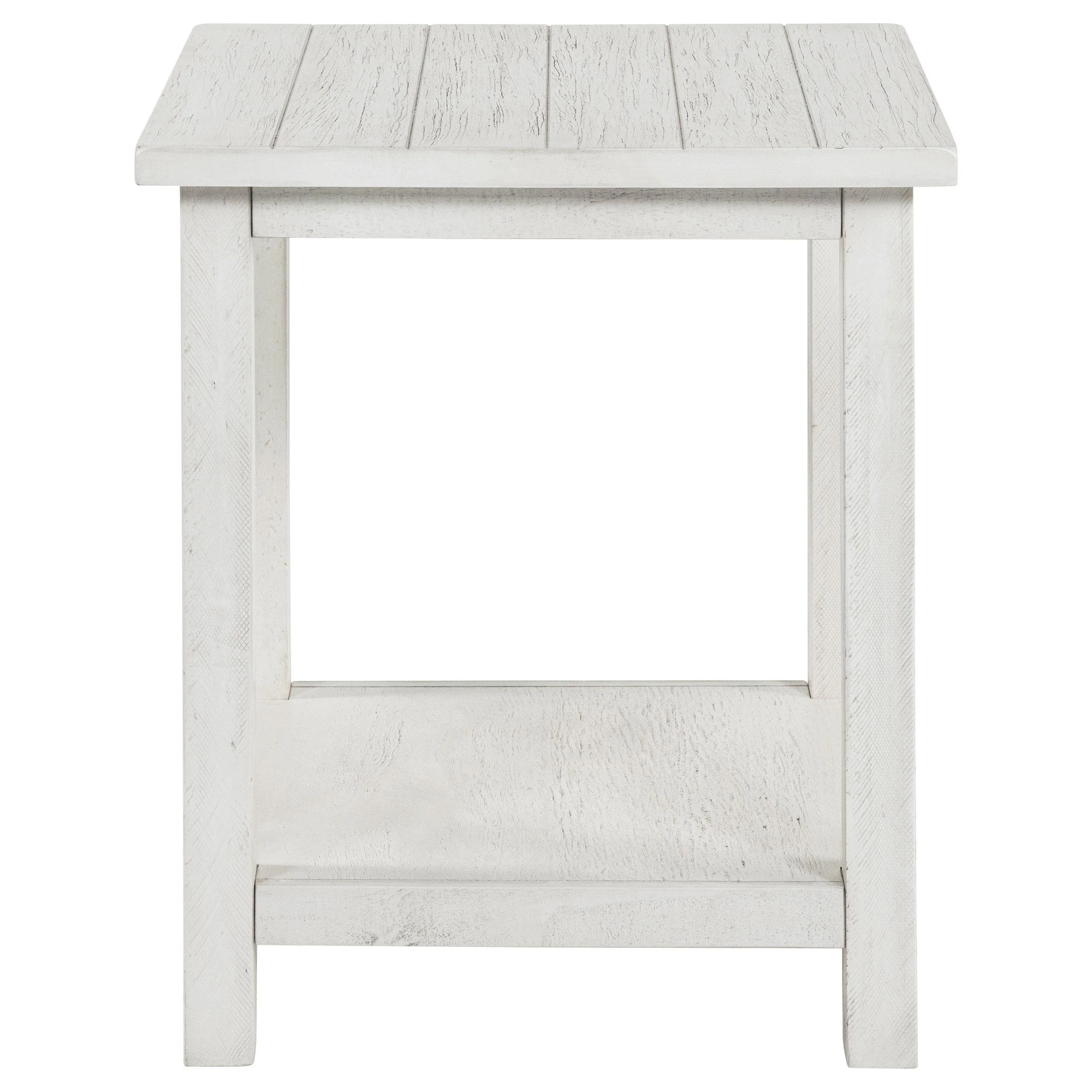 Coaster Furniture Payne 710556 Wood End Table with Shelf - Distressed White - Image 3
