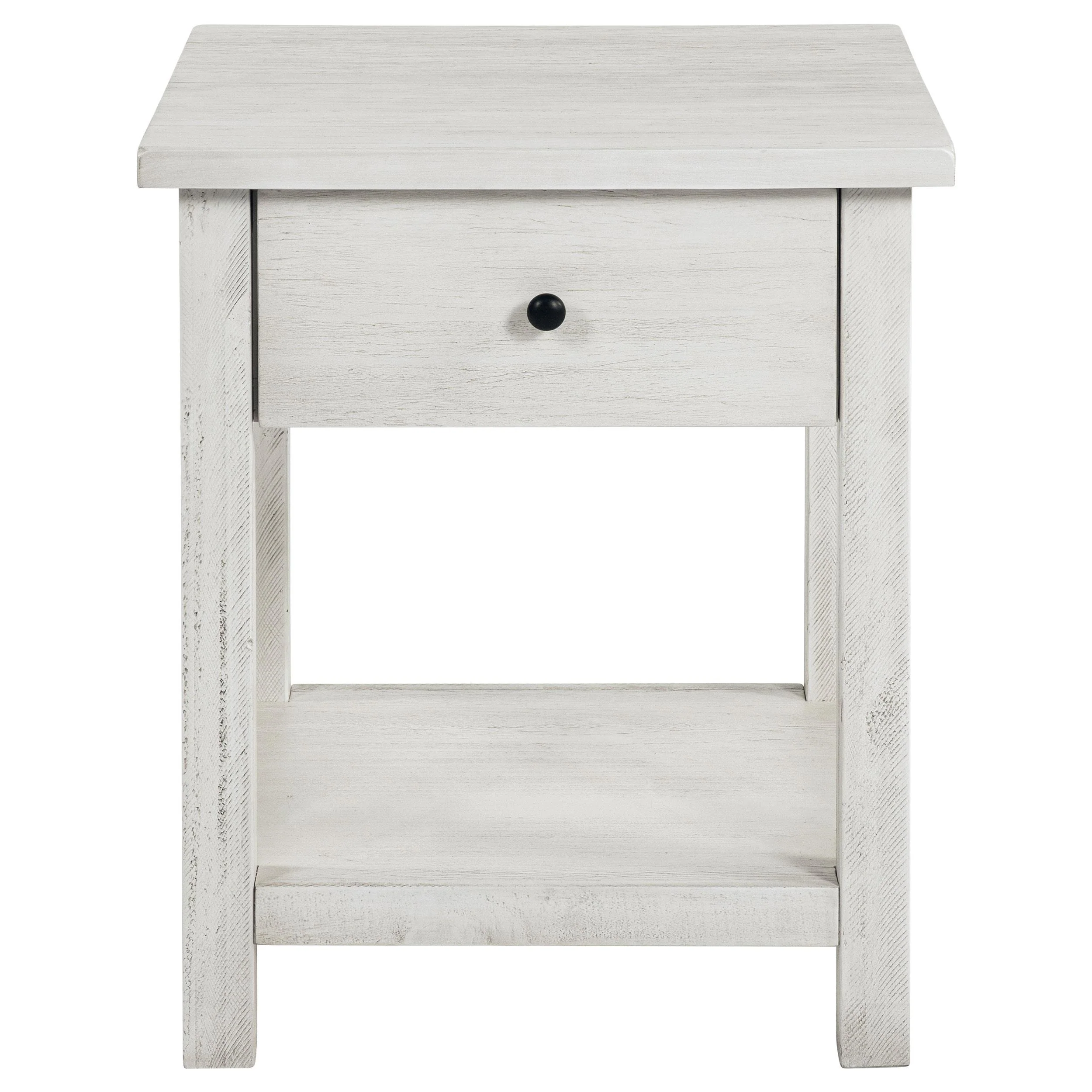 Coaster Furniture Payne 710557 1-Drawer Wood End Table with Shelf - Distressed White - Image 3