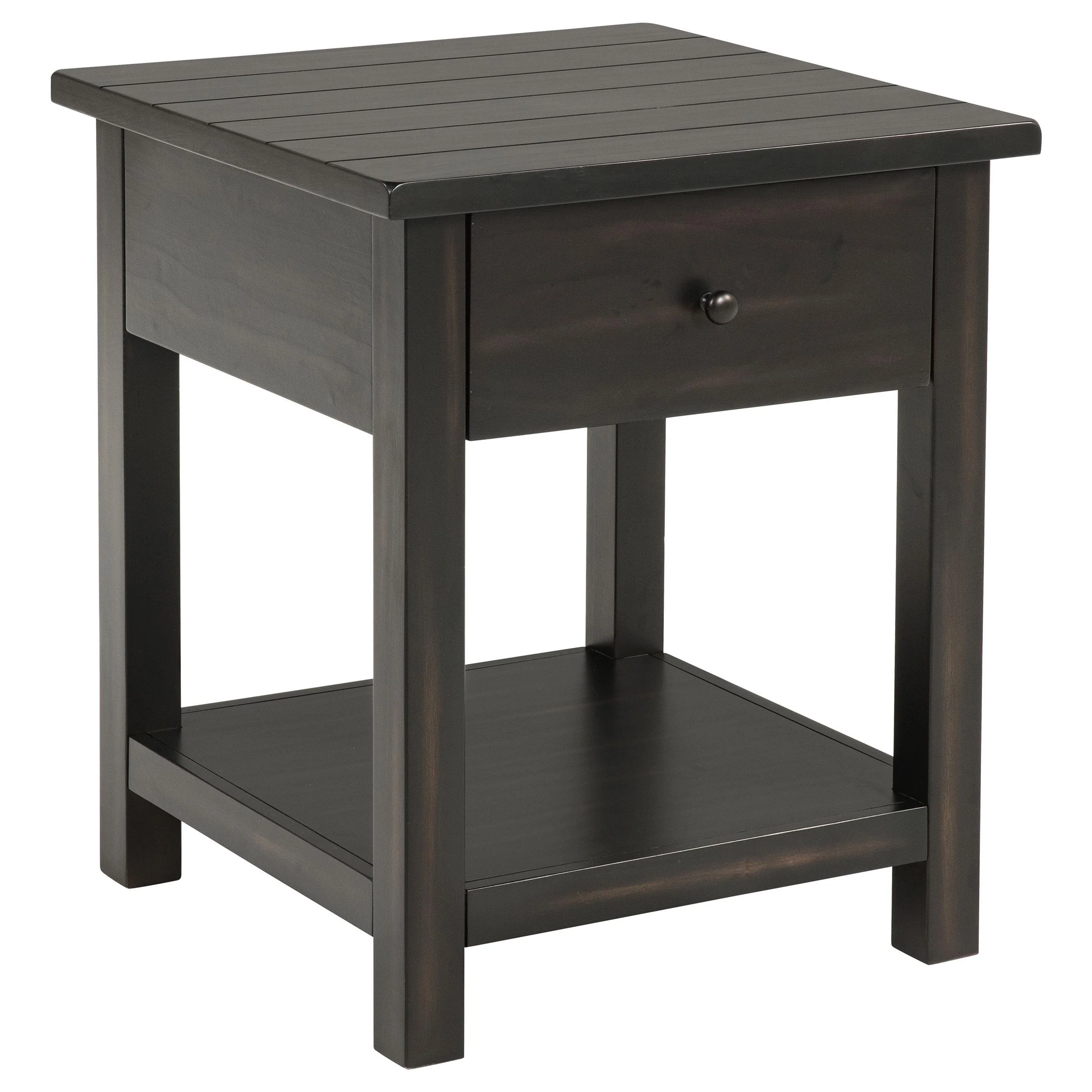 Coaster Furniture Payne 710567 1-Drawer Wood End Table with Shelf - Distressed Java - Image 1