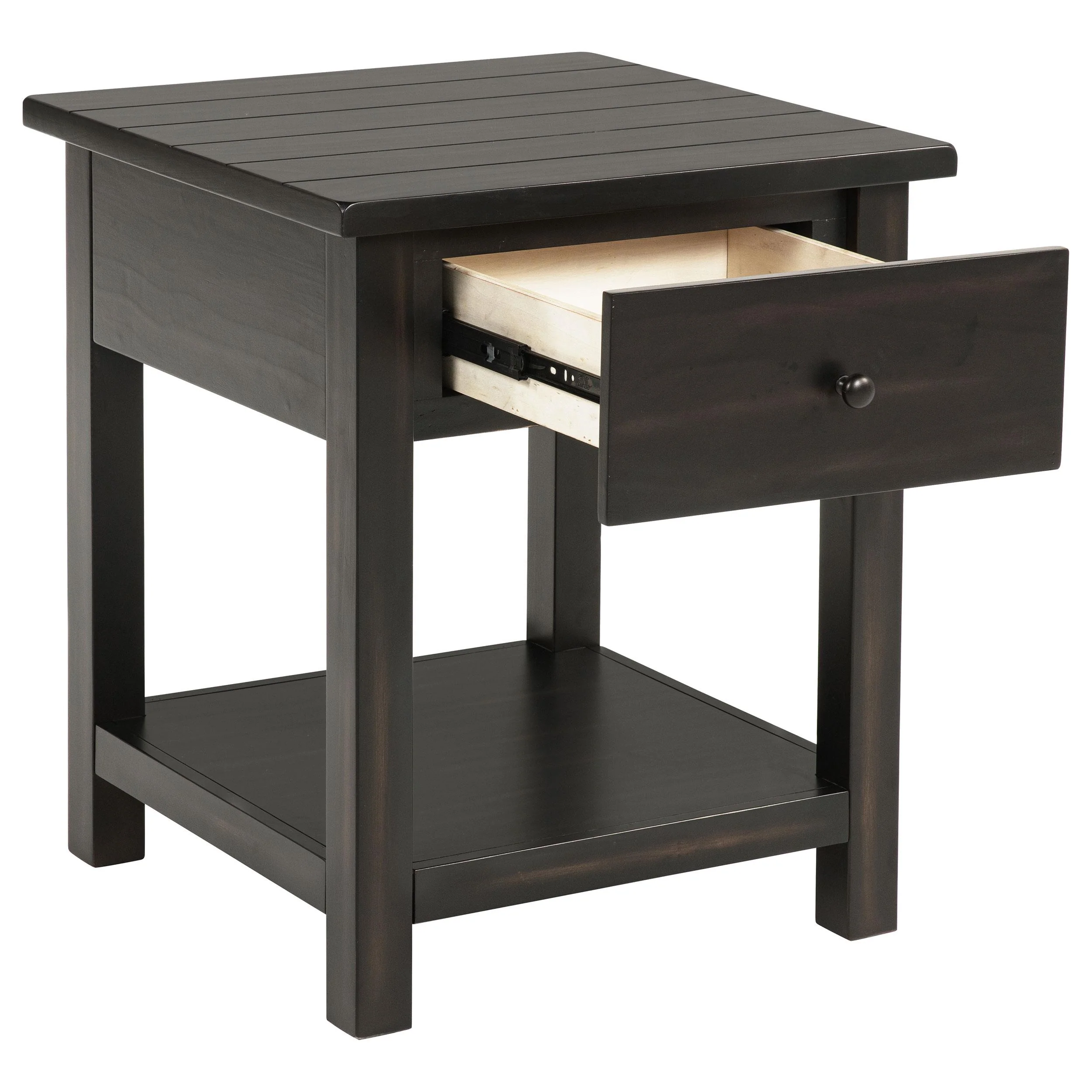 Coaster Furniture Payne 710567 1-Drawer Wood End Table with Shelf - Distressed Java - Image 2