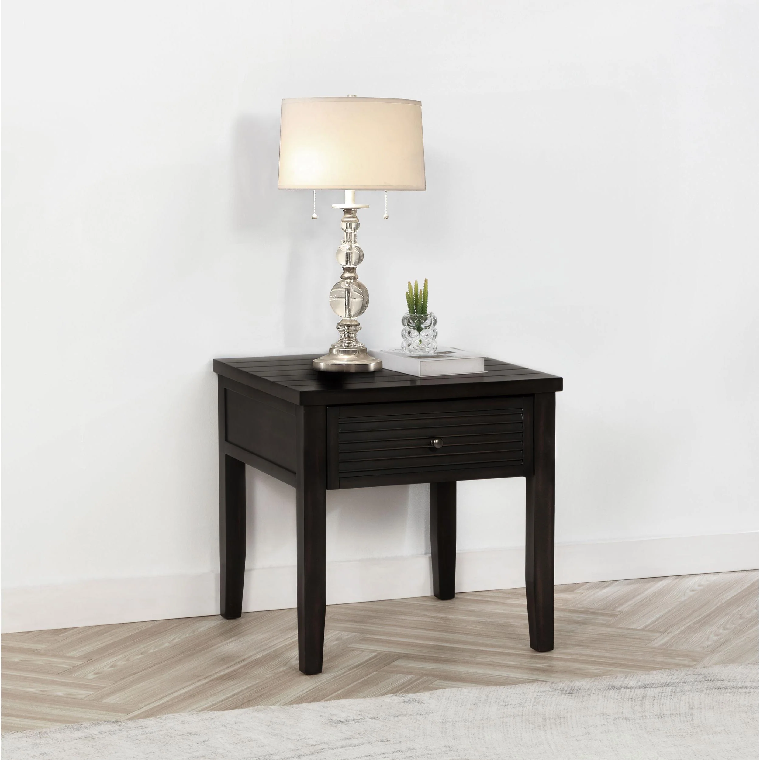 Coaster Furniture Concord 710577 1-Drawer Square End Table - Distressed Java - Image 2
