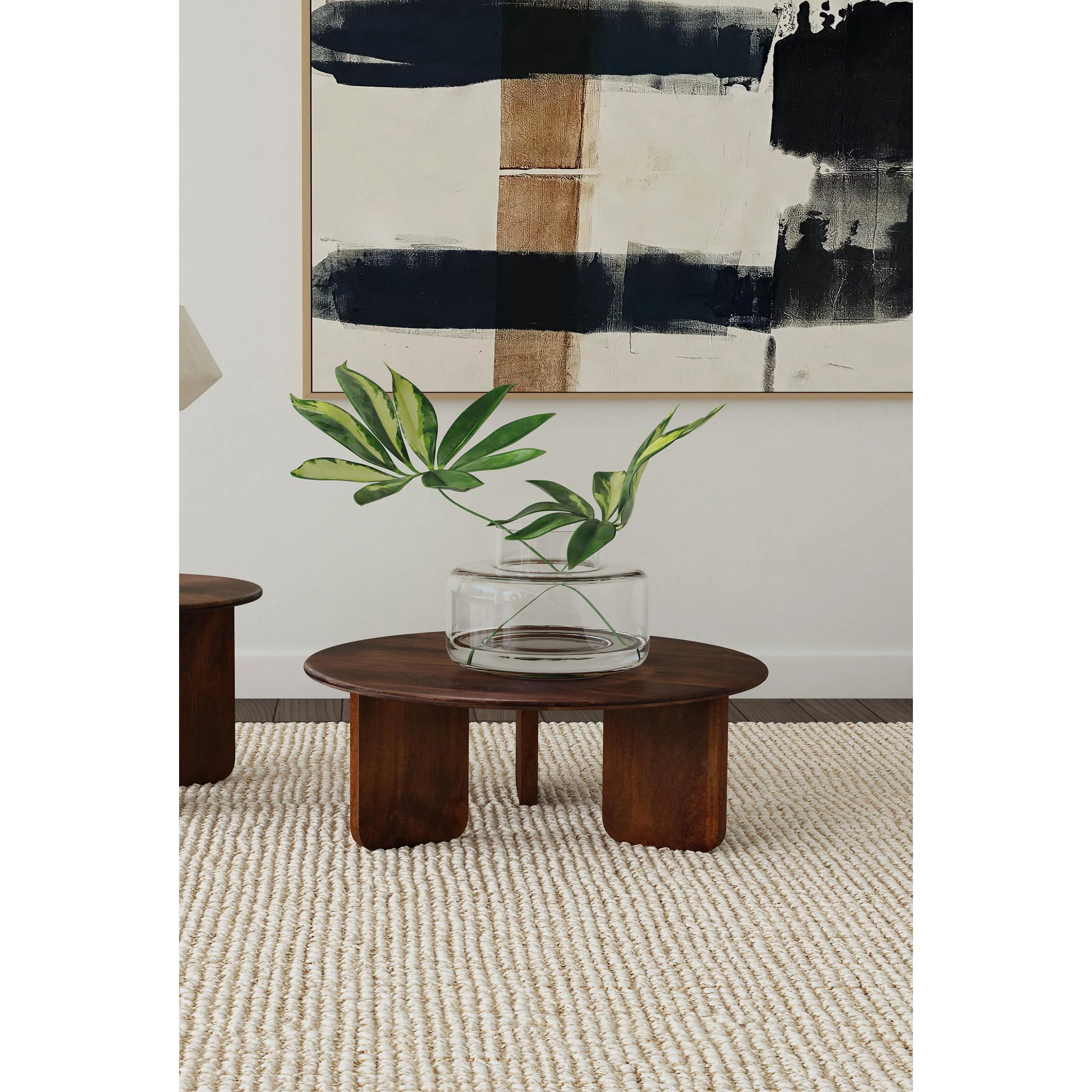Coaster Furniture Dale 721998 Round Solid Mango Wood Coffee Table - Brown - Image 2