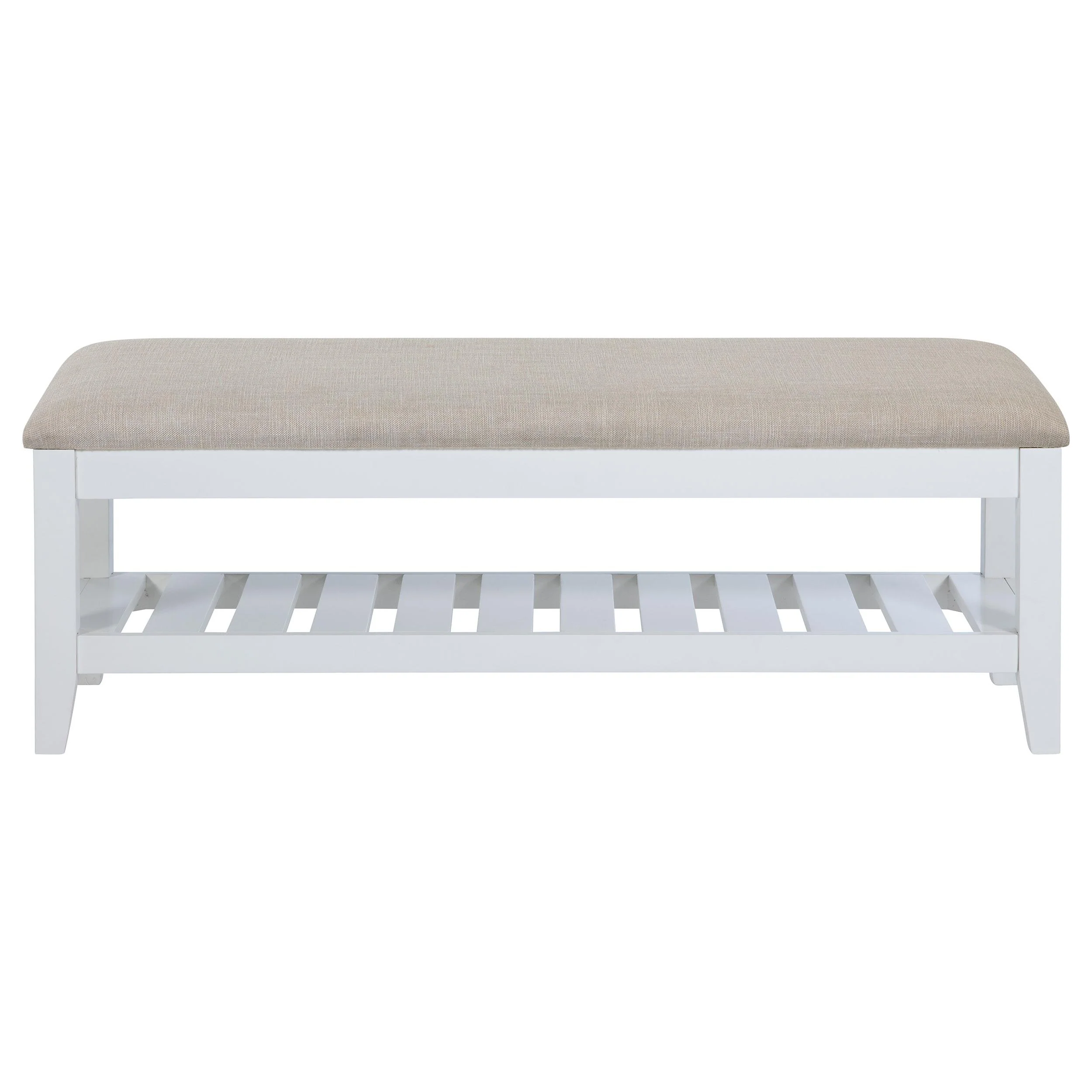 Coaster Furniture Bexhill 223476 Upholstered Rectangular Bench with Shelf - White - Image 3