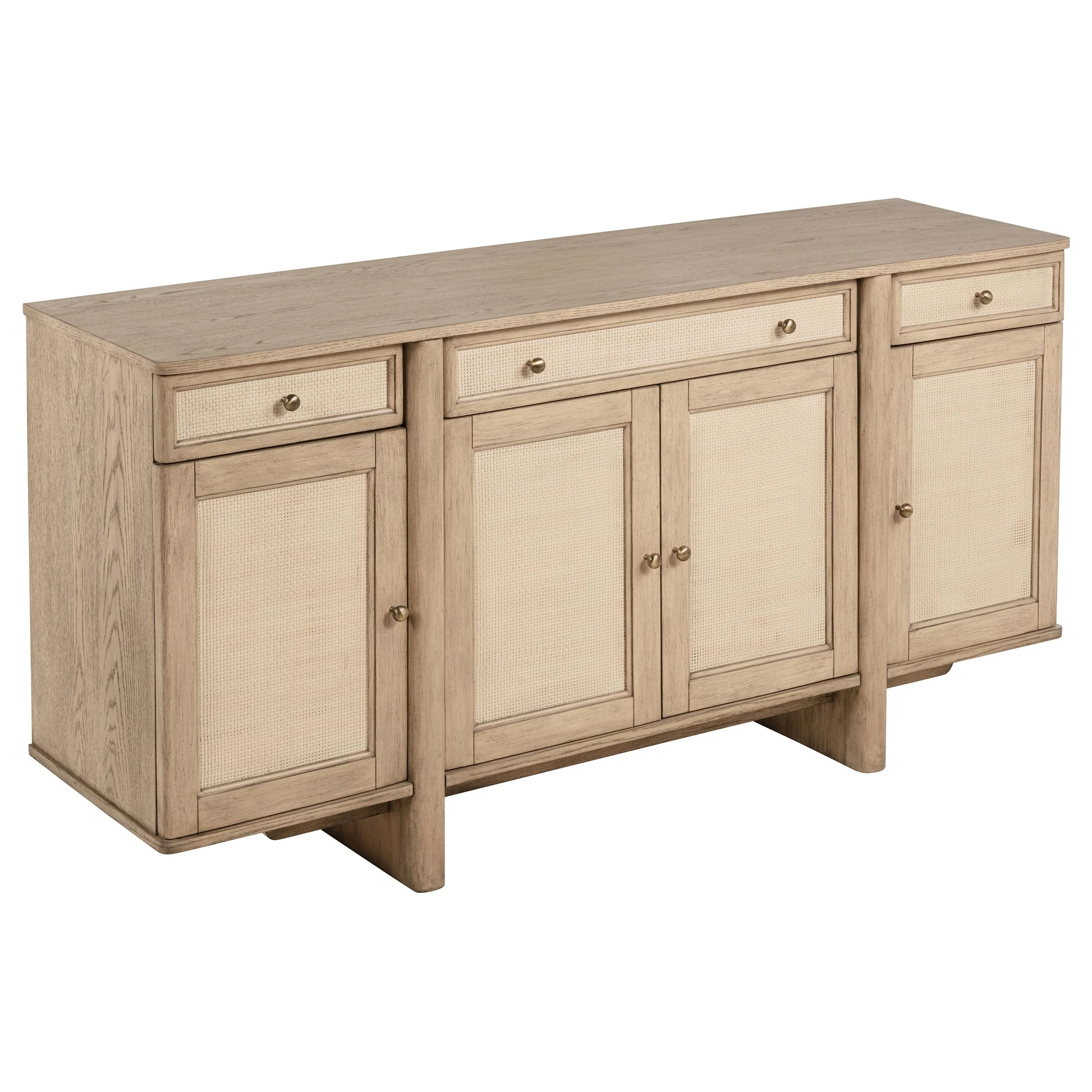 Coaster Furniture Kailani 109385 4-Door Cane Sideboard Buffet Cabinet – Beige Oak