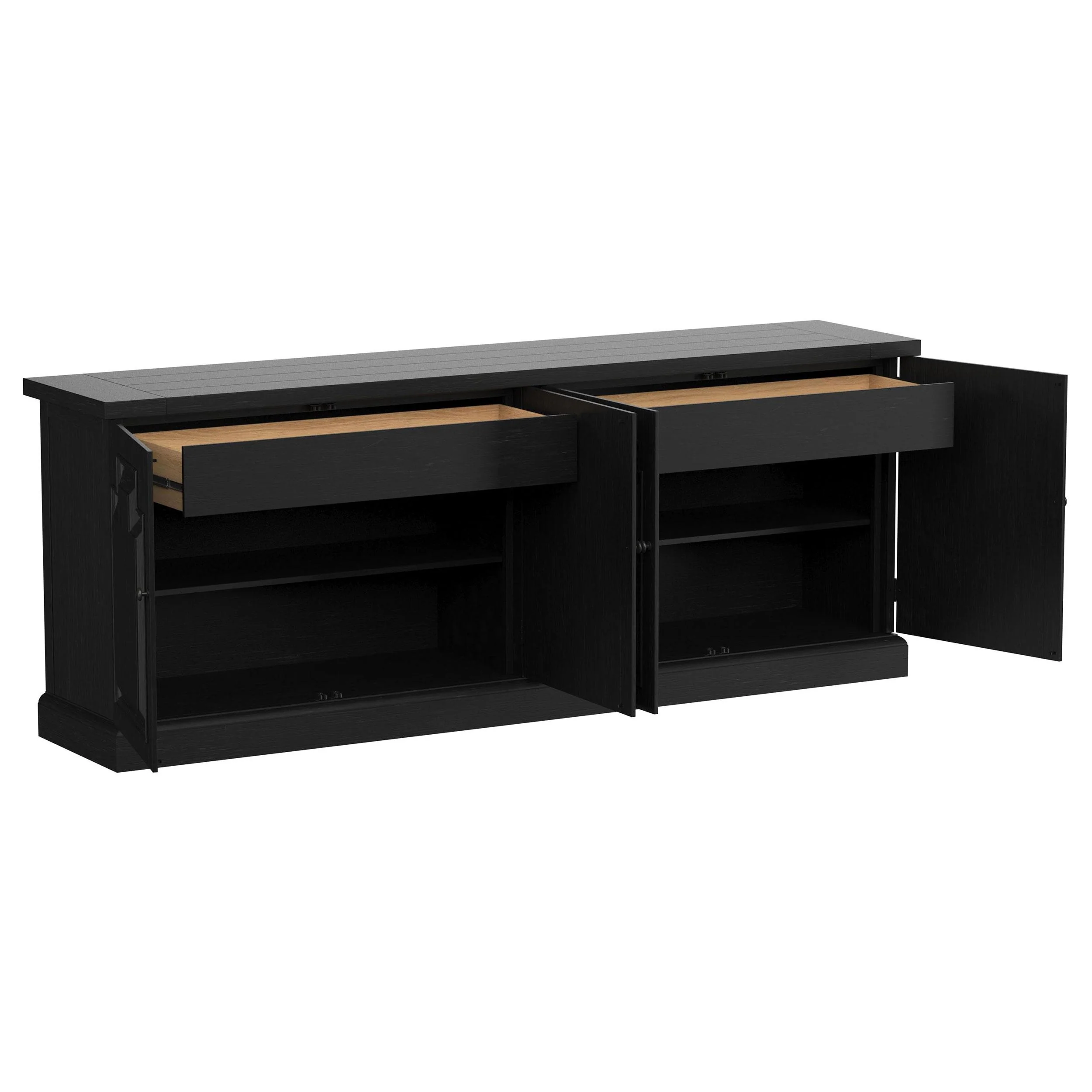Coaster Furniture Florence 115535 4-door Dining Sideboard Buffet - Distressed Black - Image 2