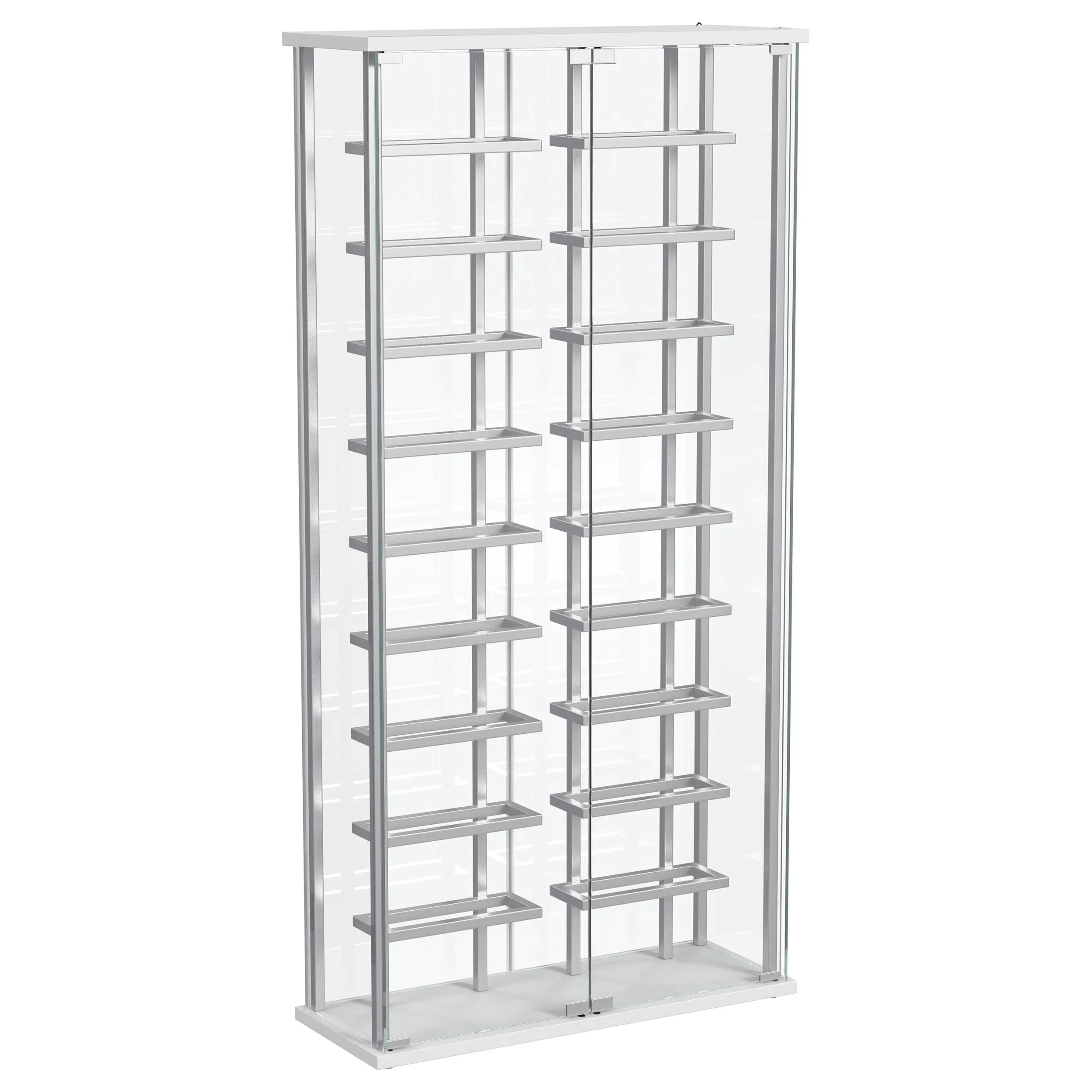 Coaster Furniture Montara 182037 Tempered Glass Wine Storage LED Curio Cabinet – Chrome