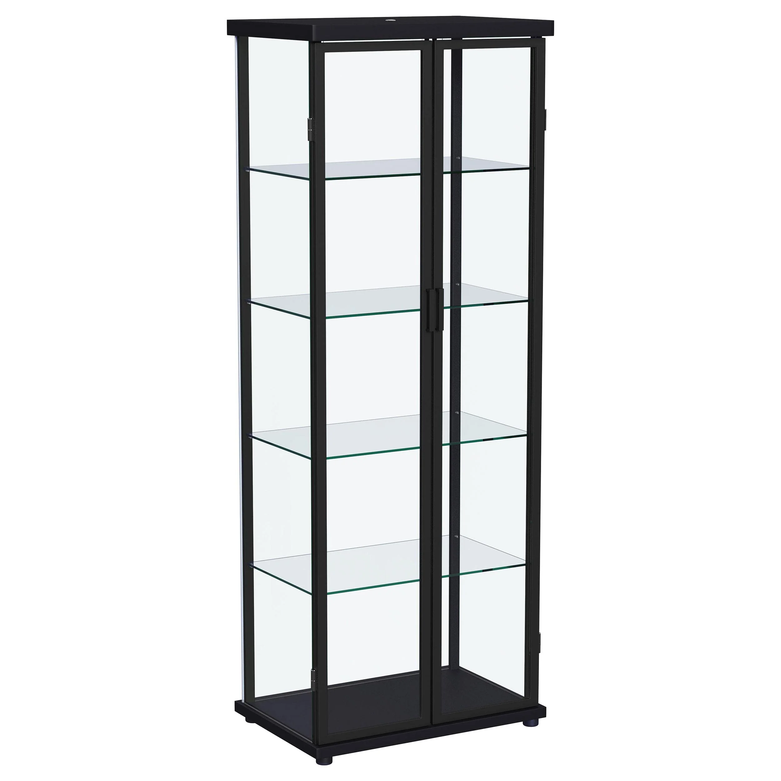Coaster Furniture Aero 950400 4-shelf Display Curio Cabinet with LED Lighting – Black