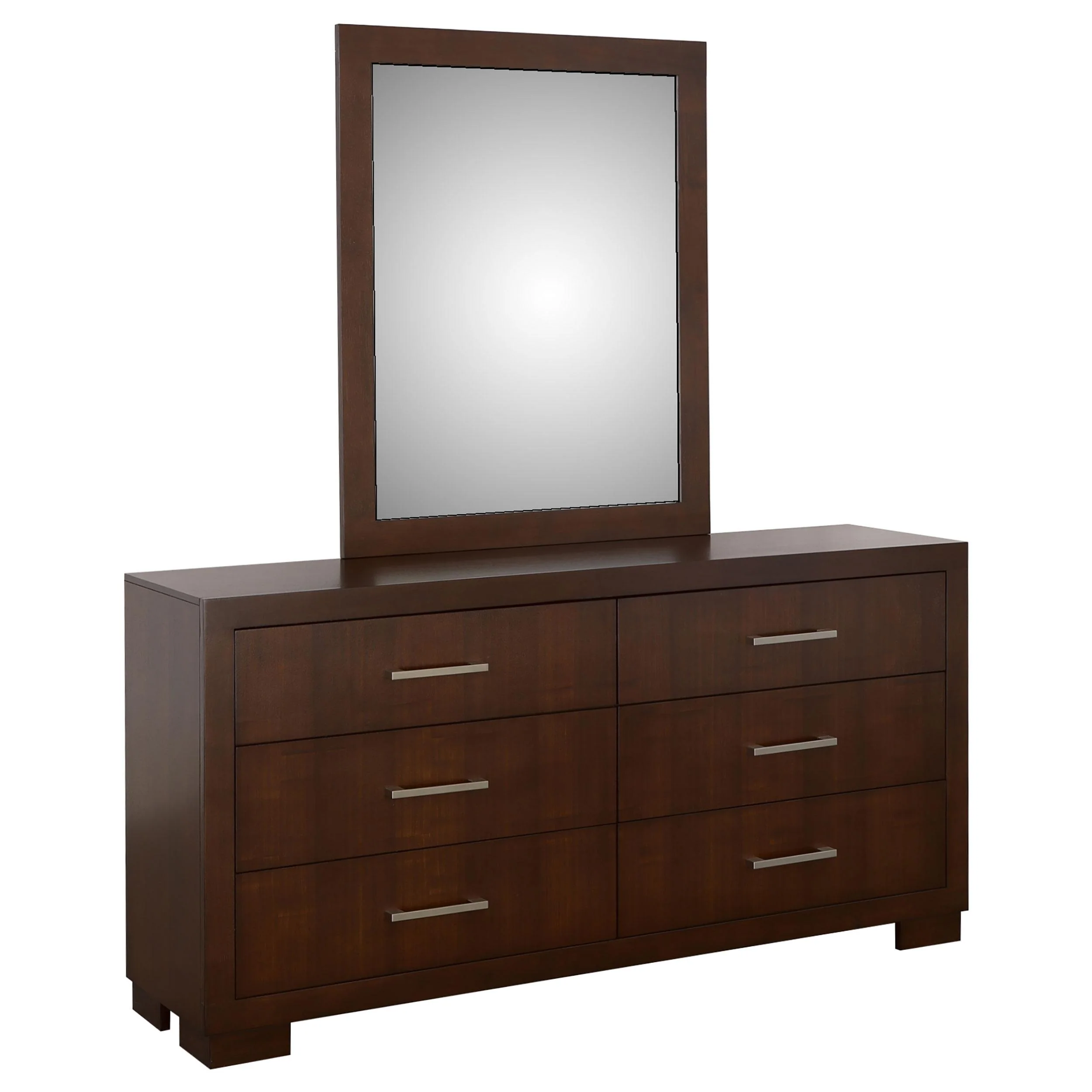 Coaster Furniture Jessica 200713M 6-Drawer Dresser with Mirror - Cappuccino - Image 1