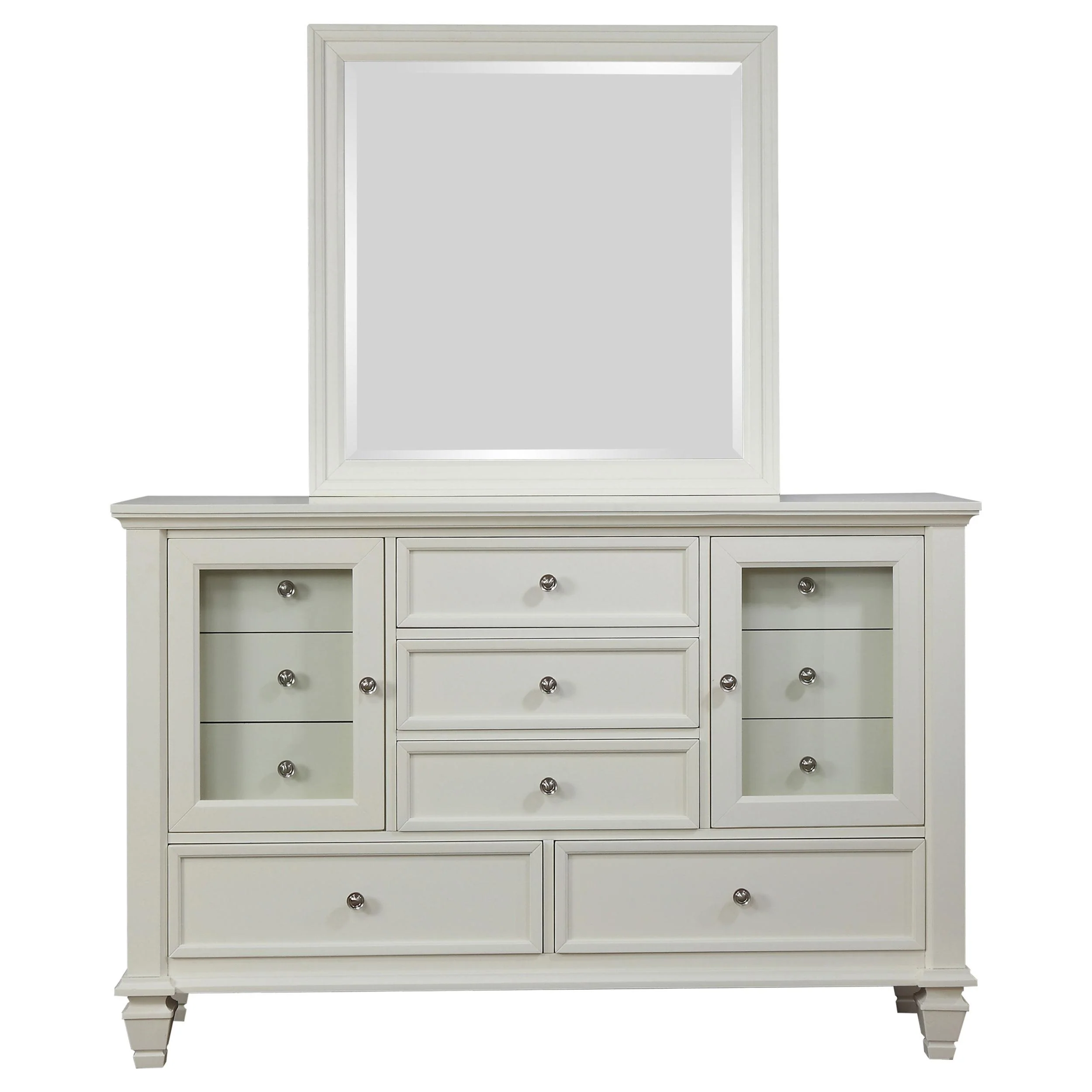 Coaster Furniture Sandy Beach 201303M 11-Drawer Dresser with Mirror - Cream White - Image 3