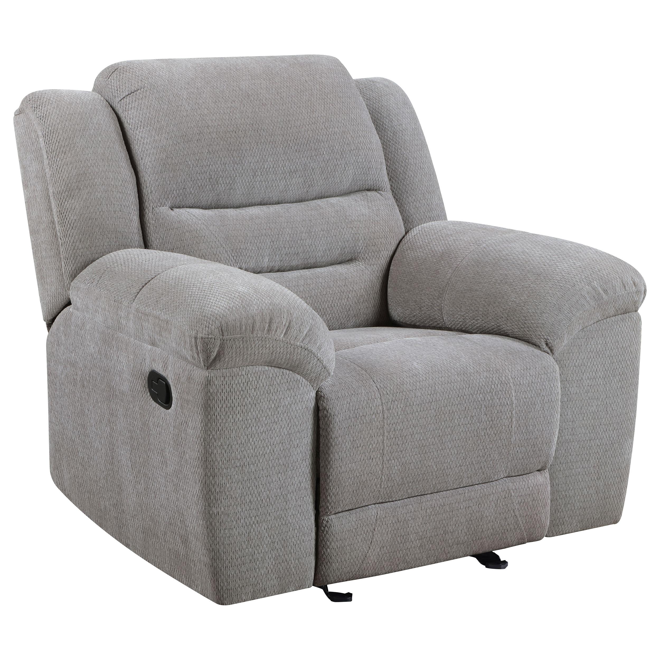 Coaster Furniture Gilson 602553 Chenille Upholstered Glider Recliner Chair – Grey