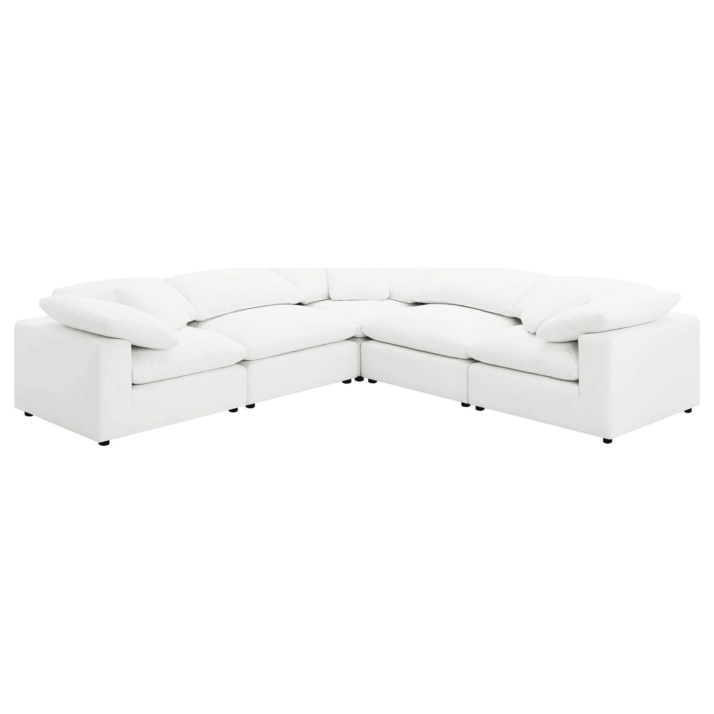 Coaster Furniture Raleigh 551751-SETB 5 pc Boucle Upholstered Modular Sectional - Ivory - Image 1