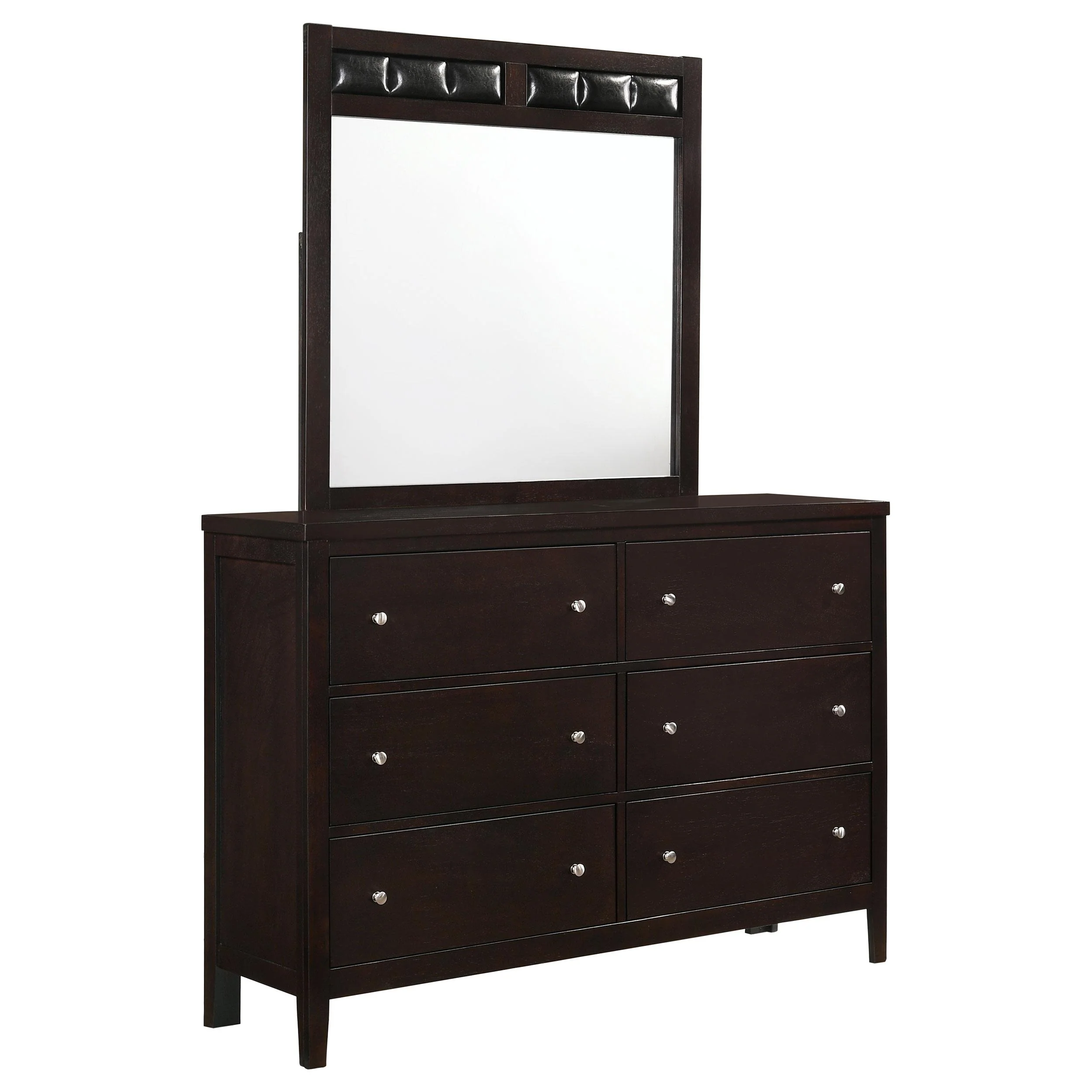 Coaster Furniture Carlton 202093M 6-Drawer Dresser with Mirror - Cappuccino - Image 1
