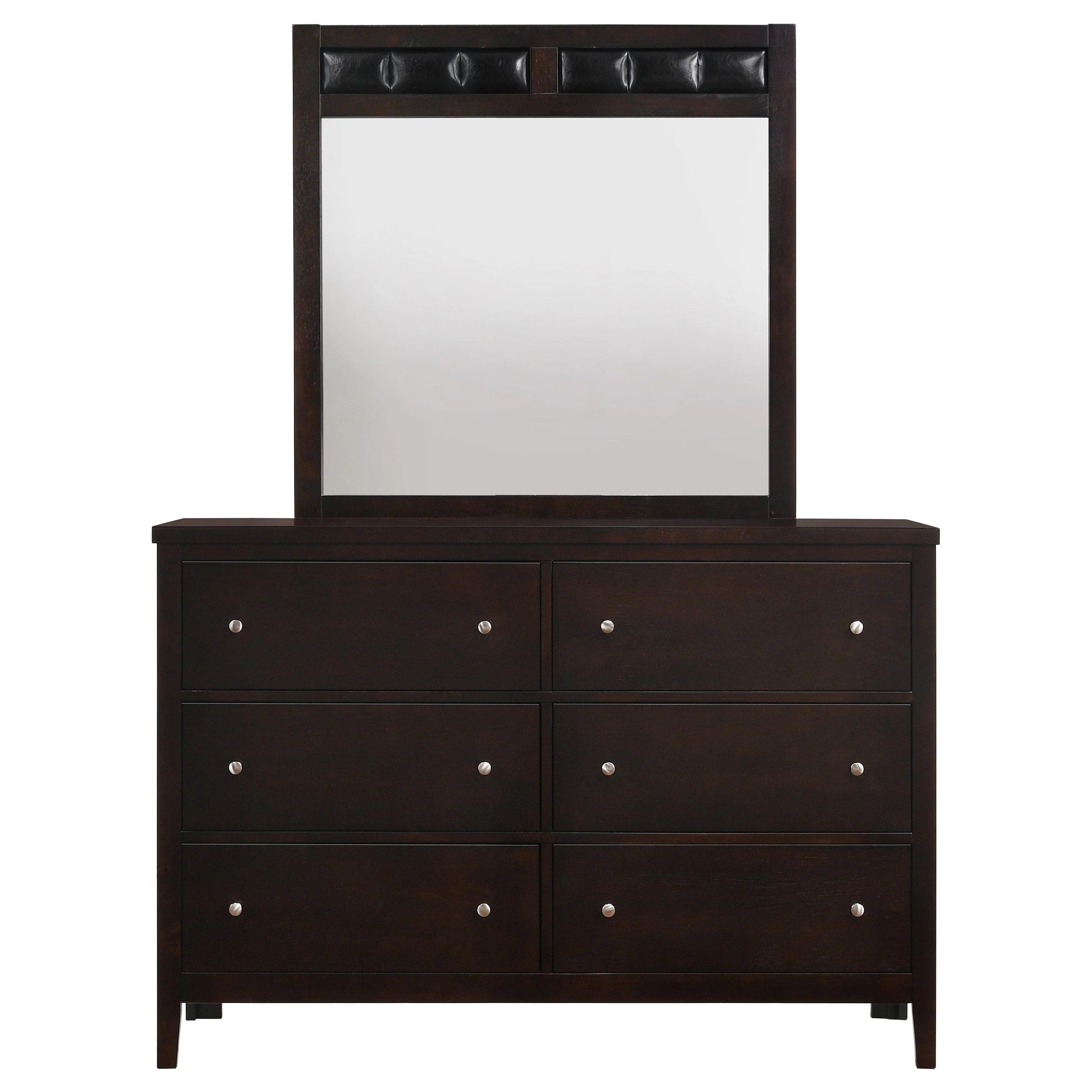 Coaster Furniture Carlton 202093M 6-Drawer Dresser with Mirror - Cappuccino - Image 3