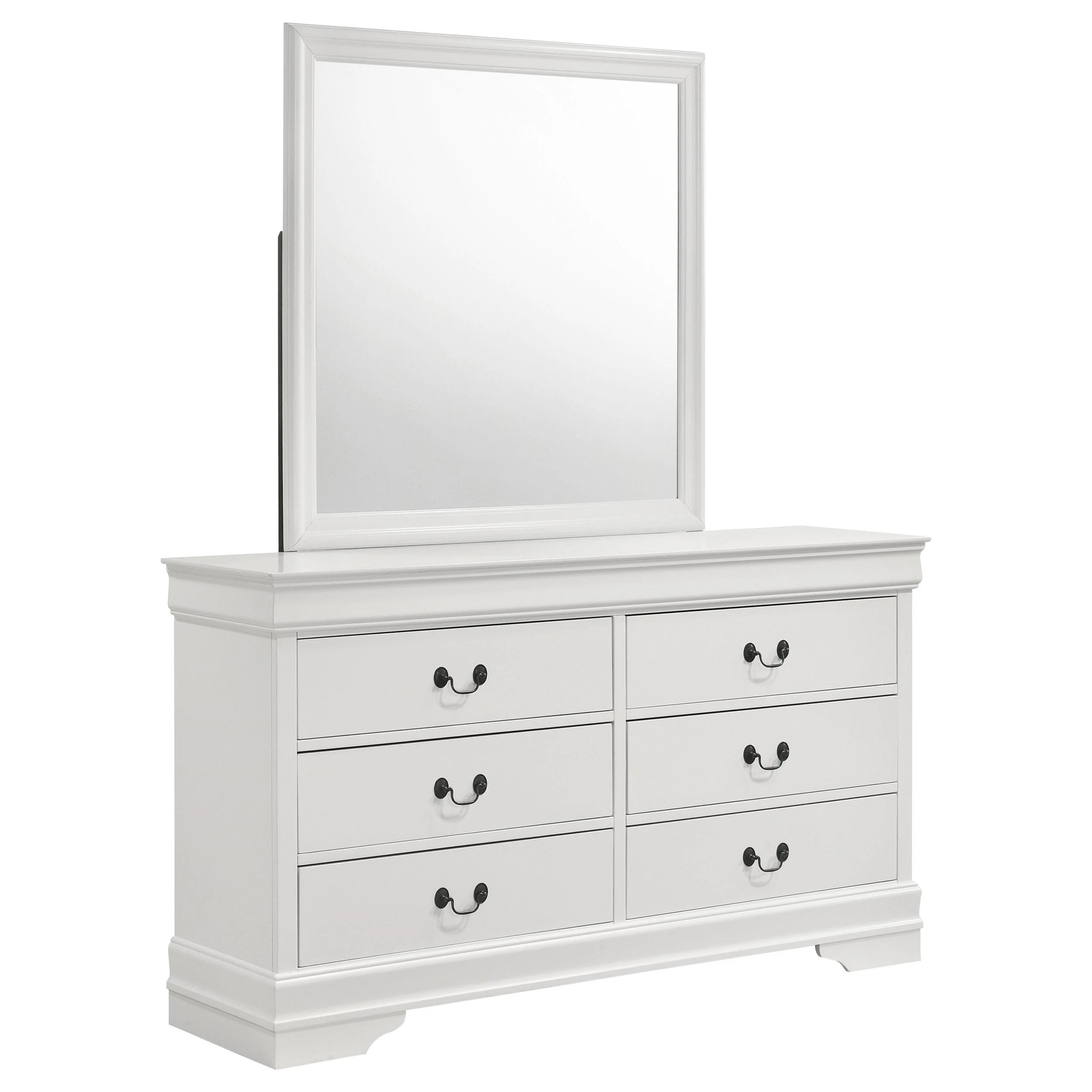Coaster Furniture Louis Philippe 202443M 6-Drawer Dresser and Mirror - White - Image 1