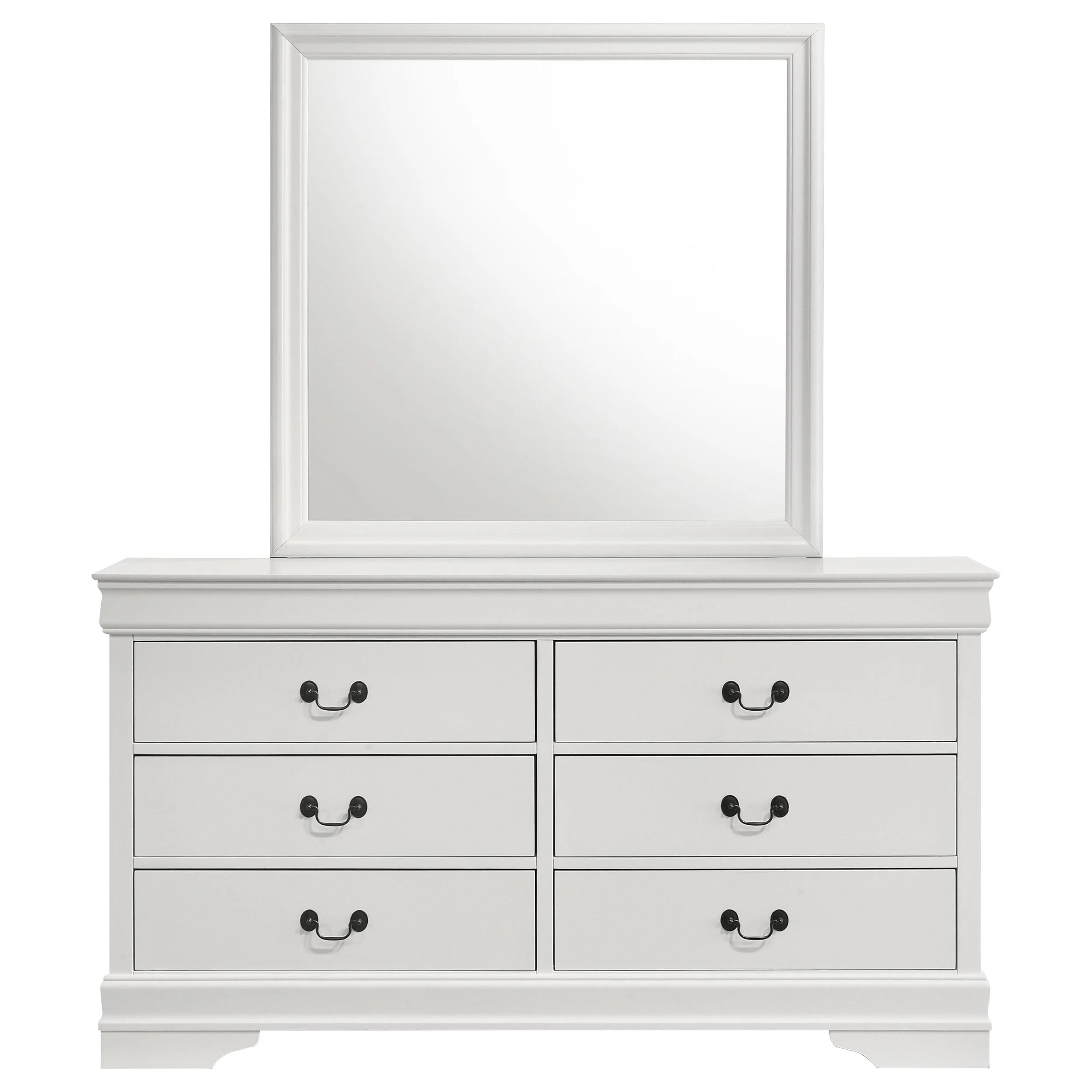 Coaster Furniture Louis Philippe 202443M 6-Drawer Dresser and Mirror - White - Image 3