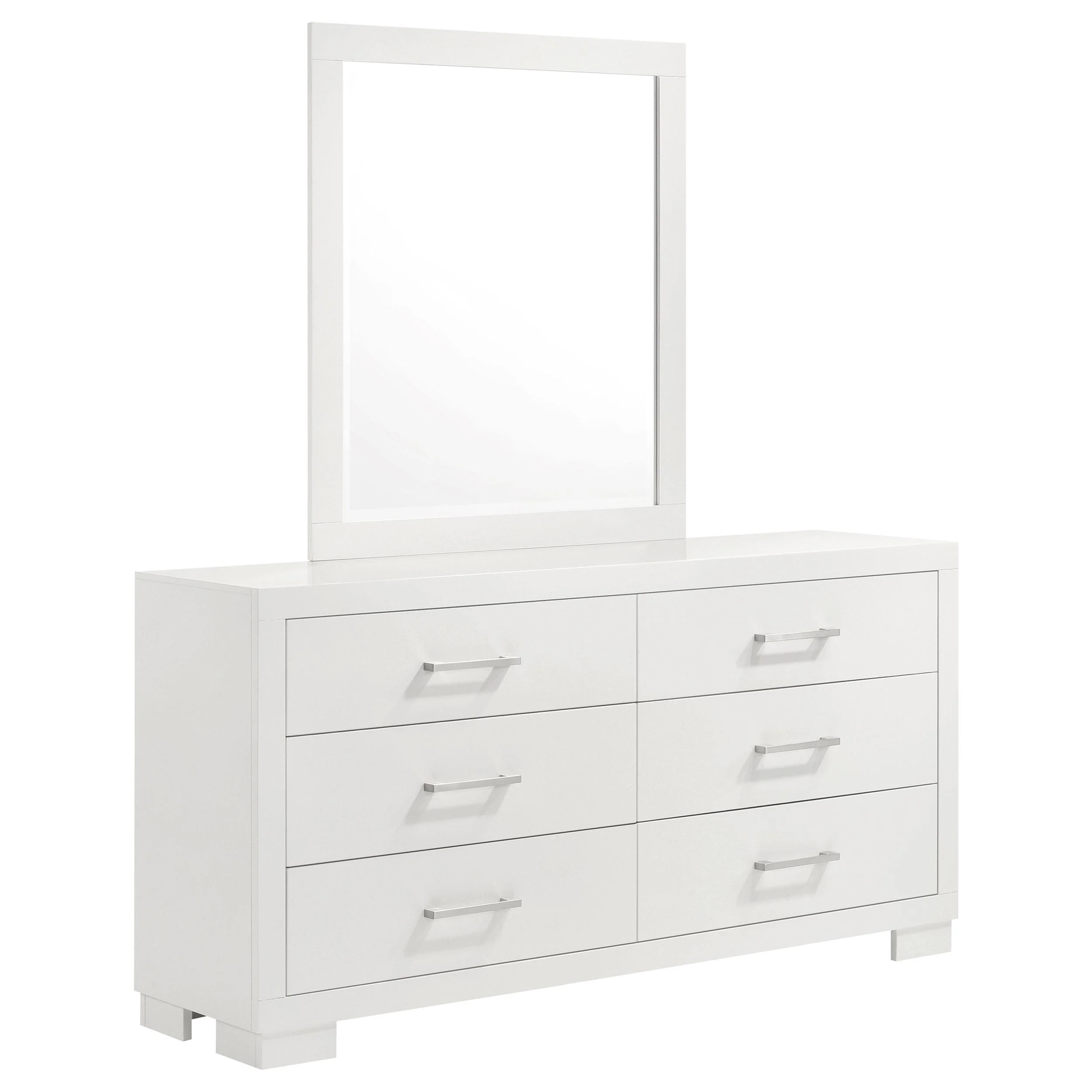 Coaster Furniture Jessica 202993M 6-Drawer Dresser with Mirror - Cream White - Image 1