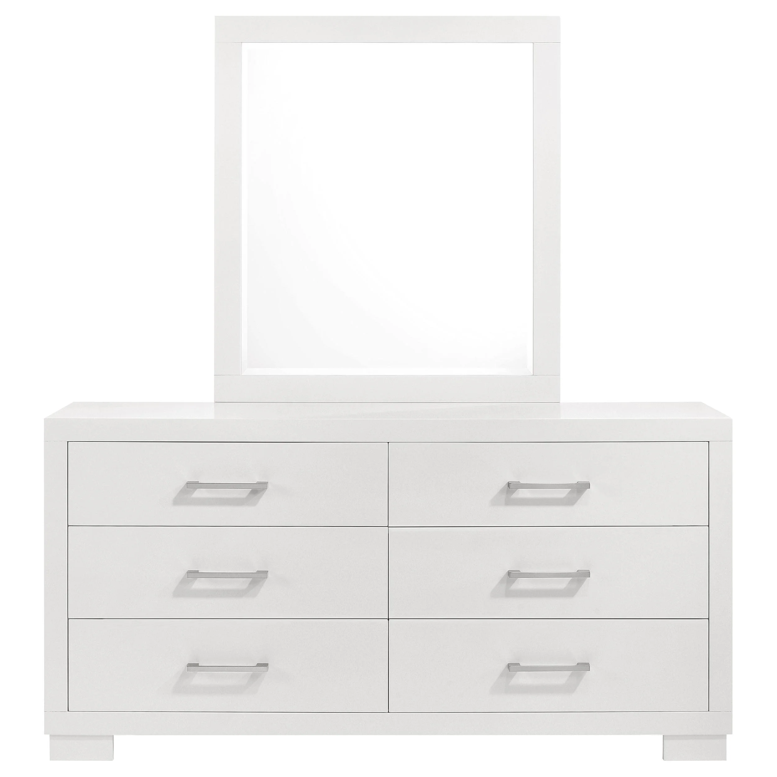 Coaster Furniture Jessica 202993M 6-Drawer Dresser with Mirror - Cream White - Image 3