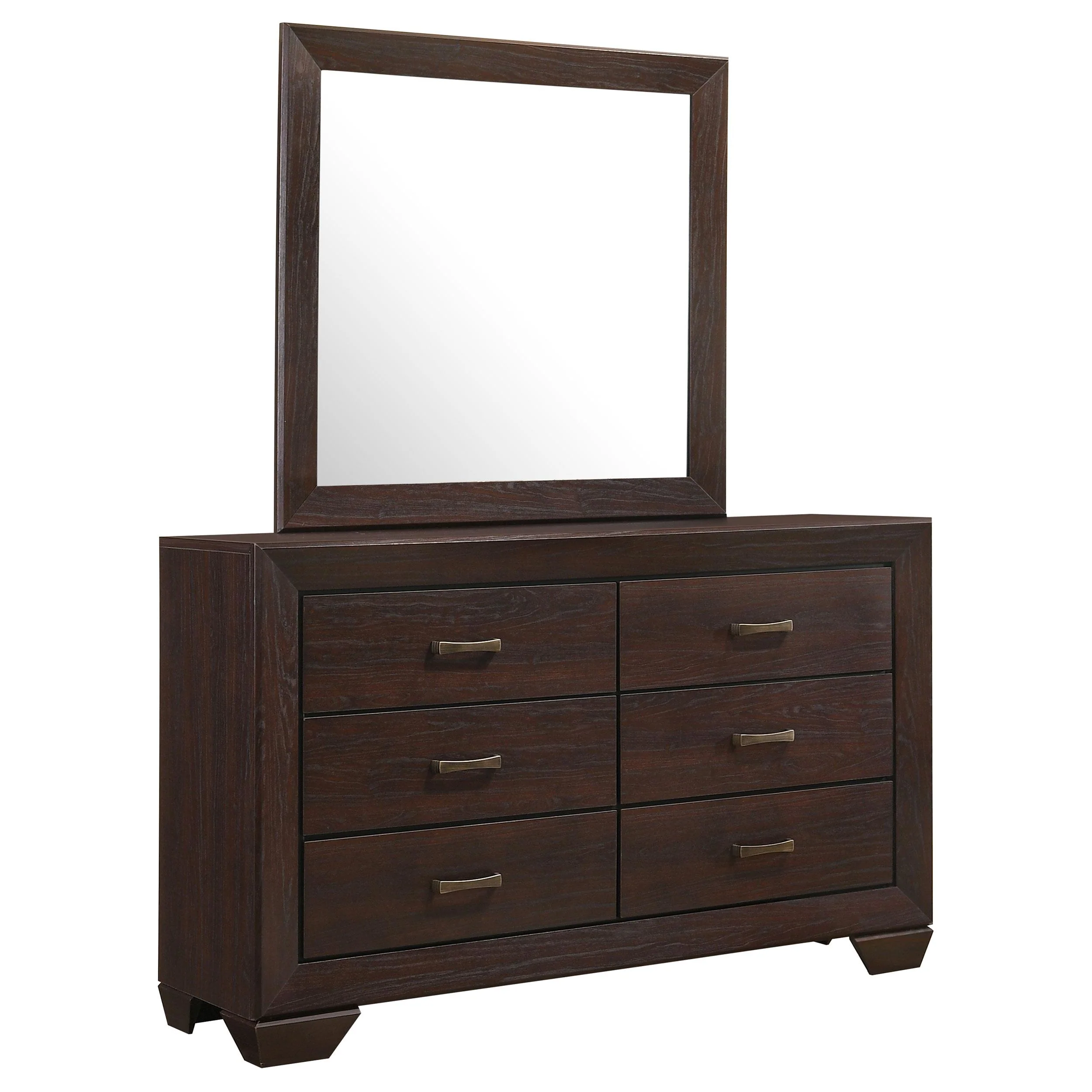 Coaster Furniture Kauffman 204393M 6-Drawer Dresser with Mirror - Dark Cocoa - Image 1
