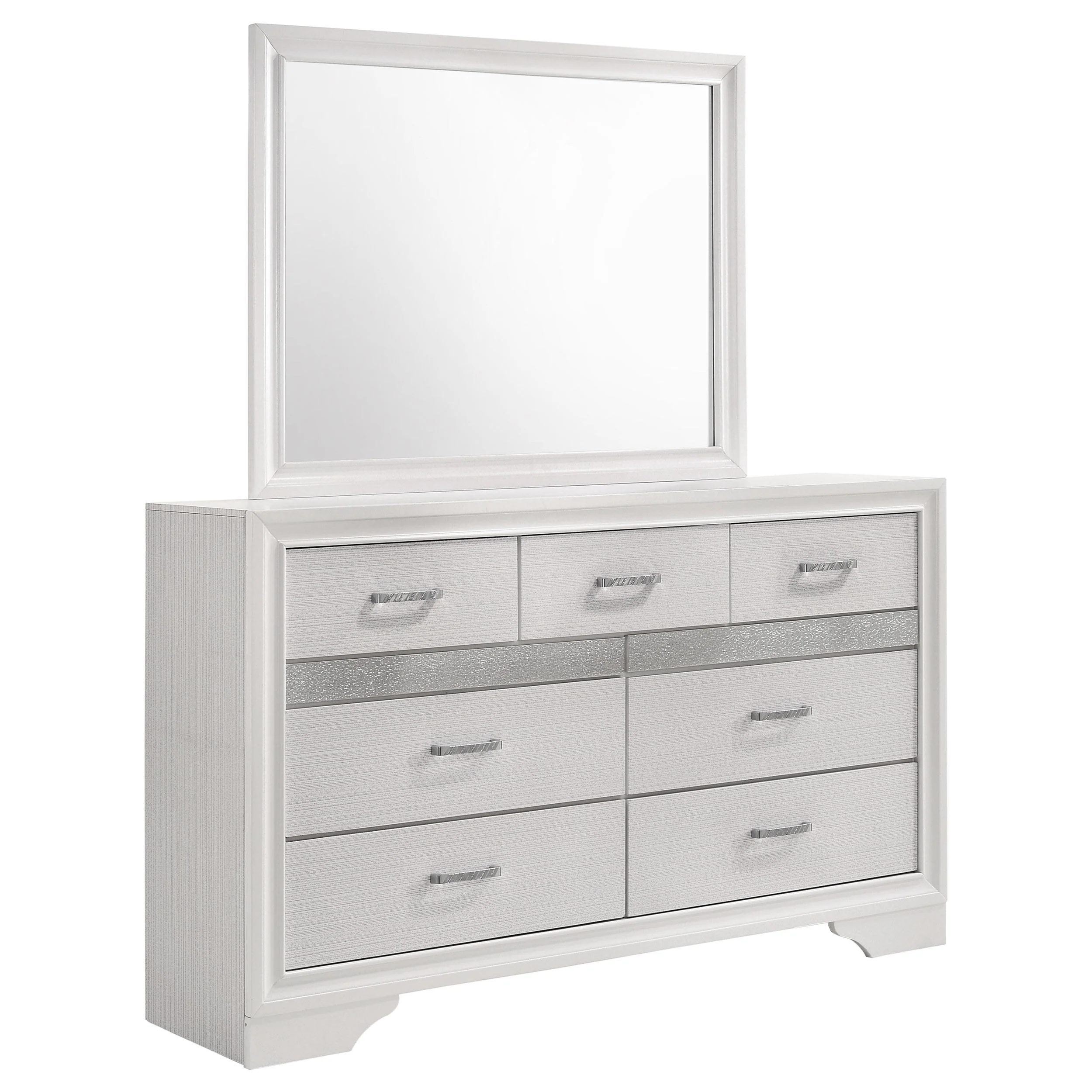 Coaster Furniture Miranda 205113M 7-Drawer Dresser with Mirror - White - Image 1