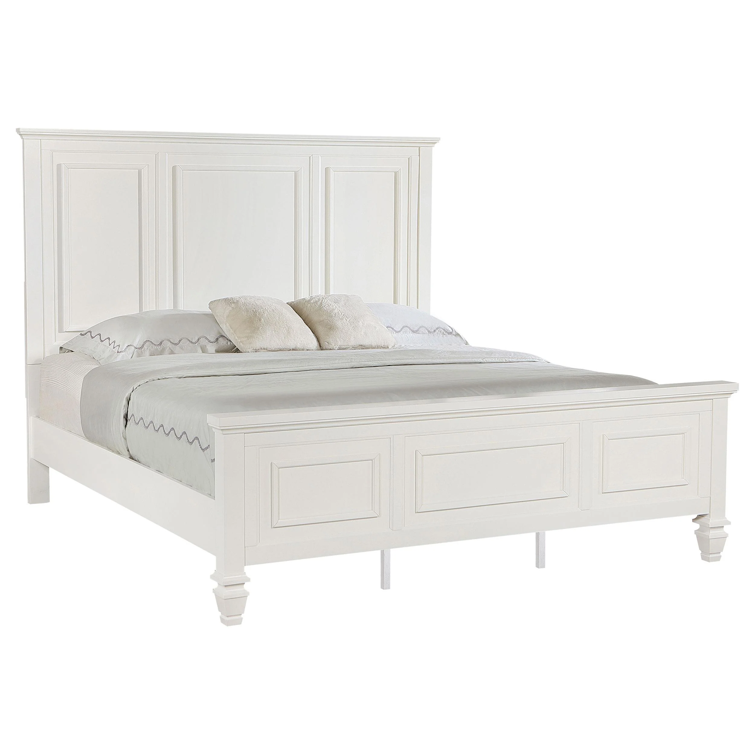 Coaster Furniture Sandy Beach 201301KWN 63-inch California King Panel Bed - Cream White - Image 3
