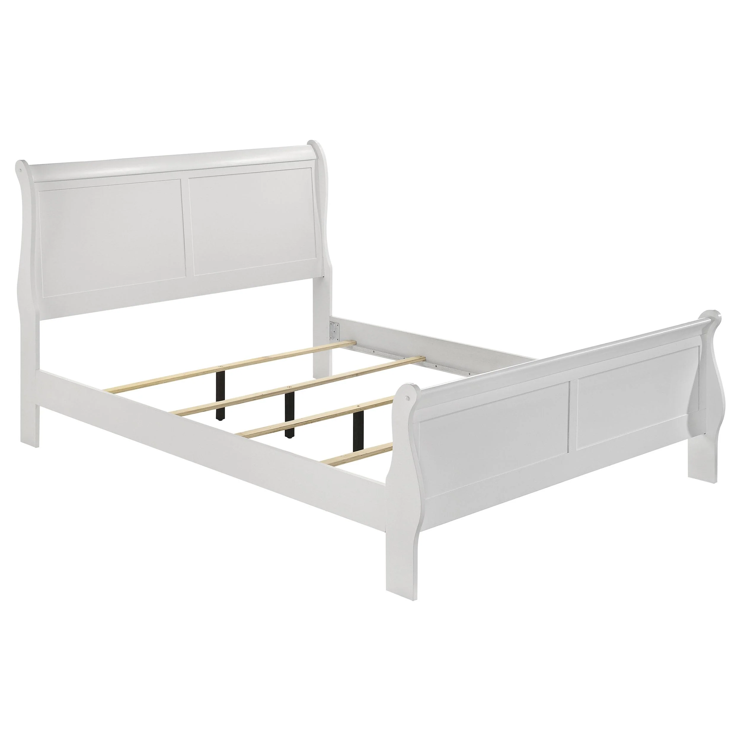 Coaster Furniture Louis Philippe 202441KE 47-inch Eastern King Sleigh Panel Bed - White - Image 1