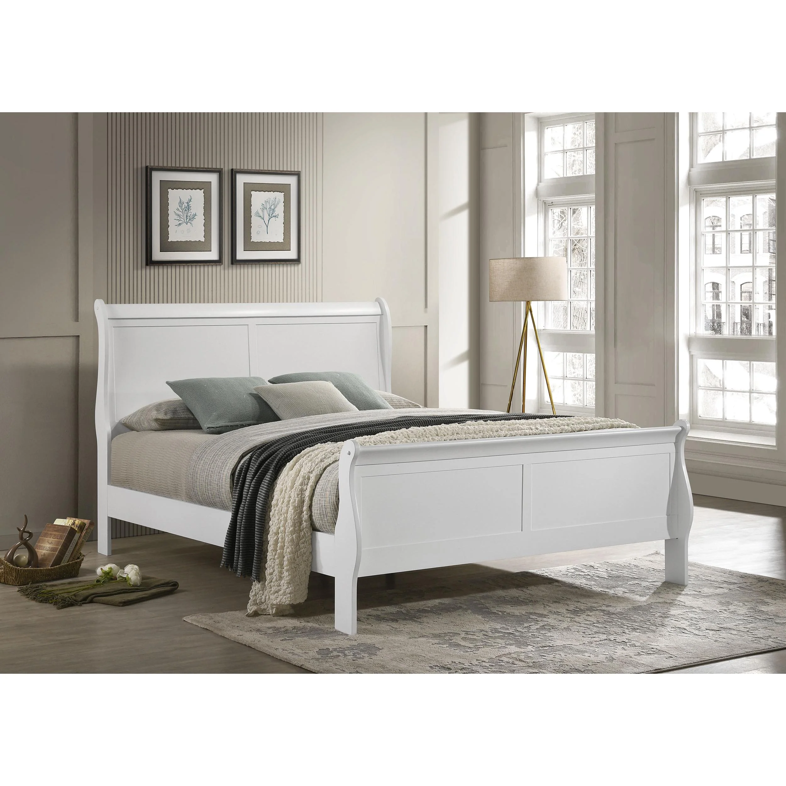 Coaster Furniture Louis Philippe 202441KE 47-inch Eastern King Sleigh Panel Bed - White - Image 2