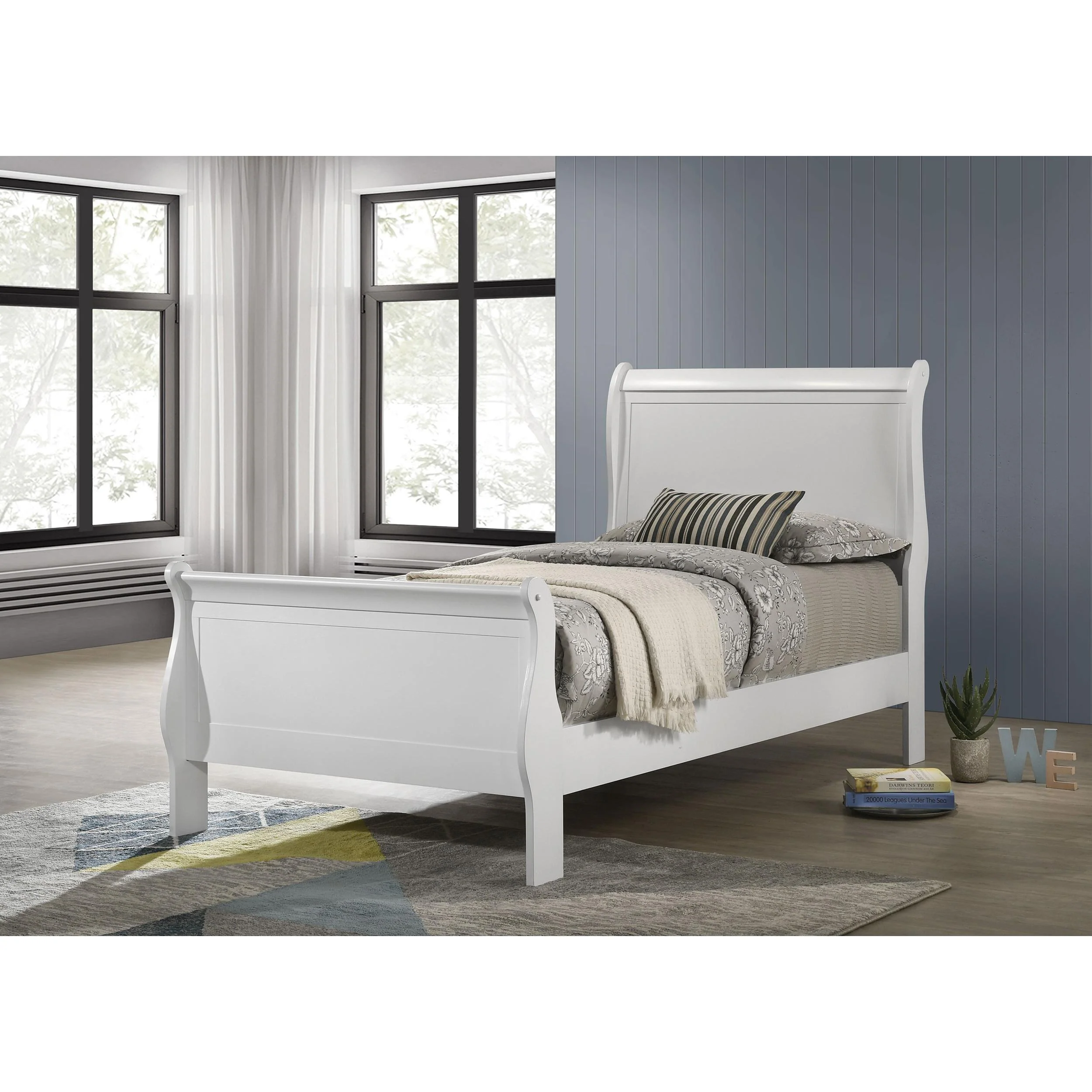 Coaster Furniture Louis Philippe 202441T 47-inch Twin Sleigh Panel Bed - White - Image 2