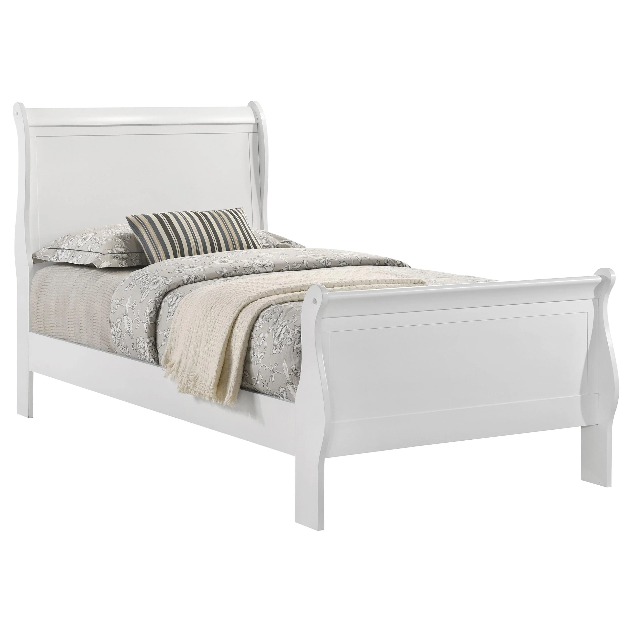 Coaster Furniture Louis Philippe 202441T 47-inch Twin Sleigh Panel Bed - White - Image 3