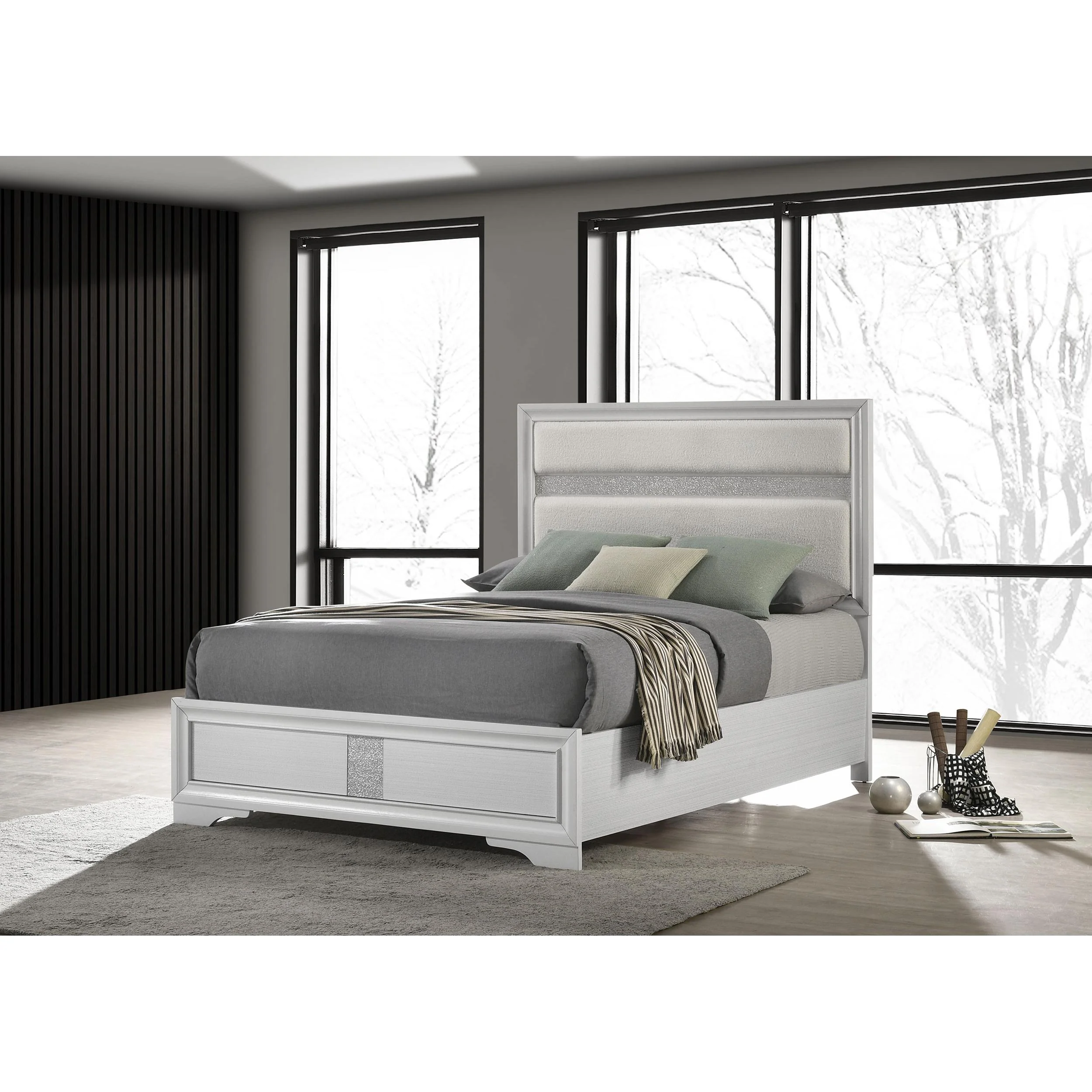 Coaster Furniture Miranda 205110F 54-inch Upholstered Full Panel Bed - White - Image 2